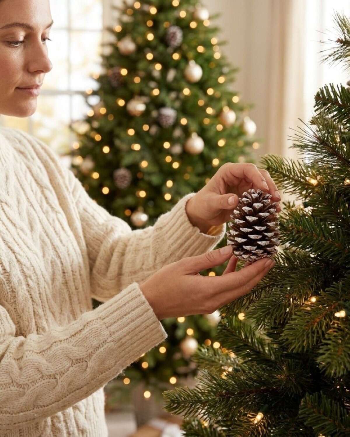 Natural White Snow Frosted Pinecones | 300g — image 3