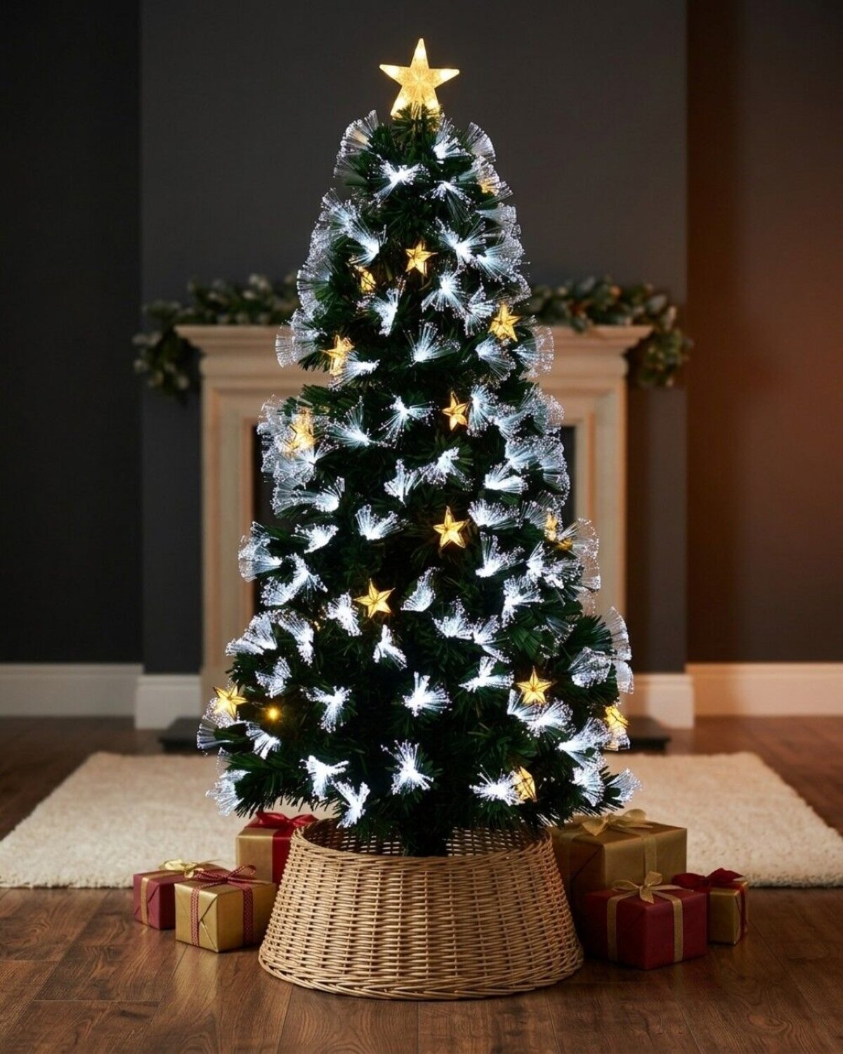 1.5m Starry Night Fir Cool & Warm White Fibre Optic Christmas Tree | 150 Tips — image 4