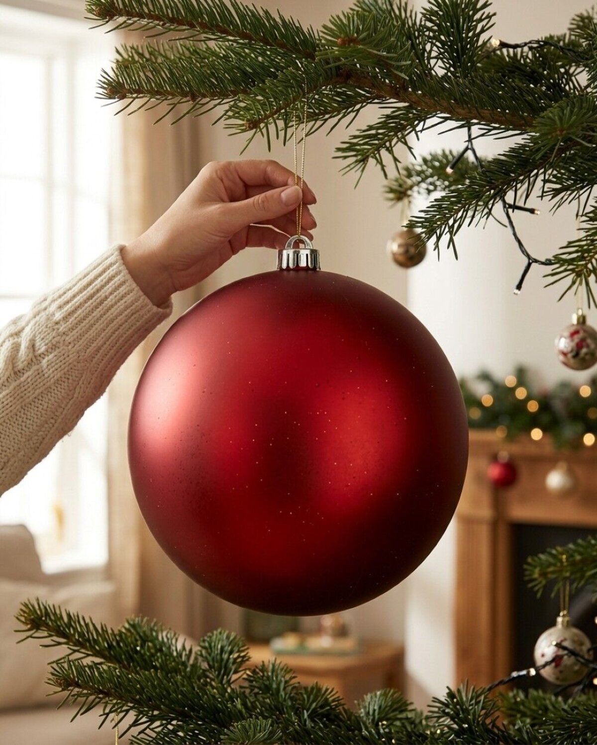 Regal Red Metallic Majestic Large Display Bauble | 20cm — image 4