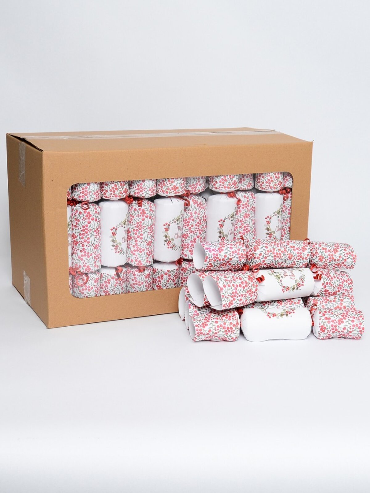 50x Botanical Holly Berry Wreath & Vine Christmas Bon Bons (Crackers) | 30cm — image 2