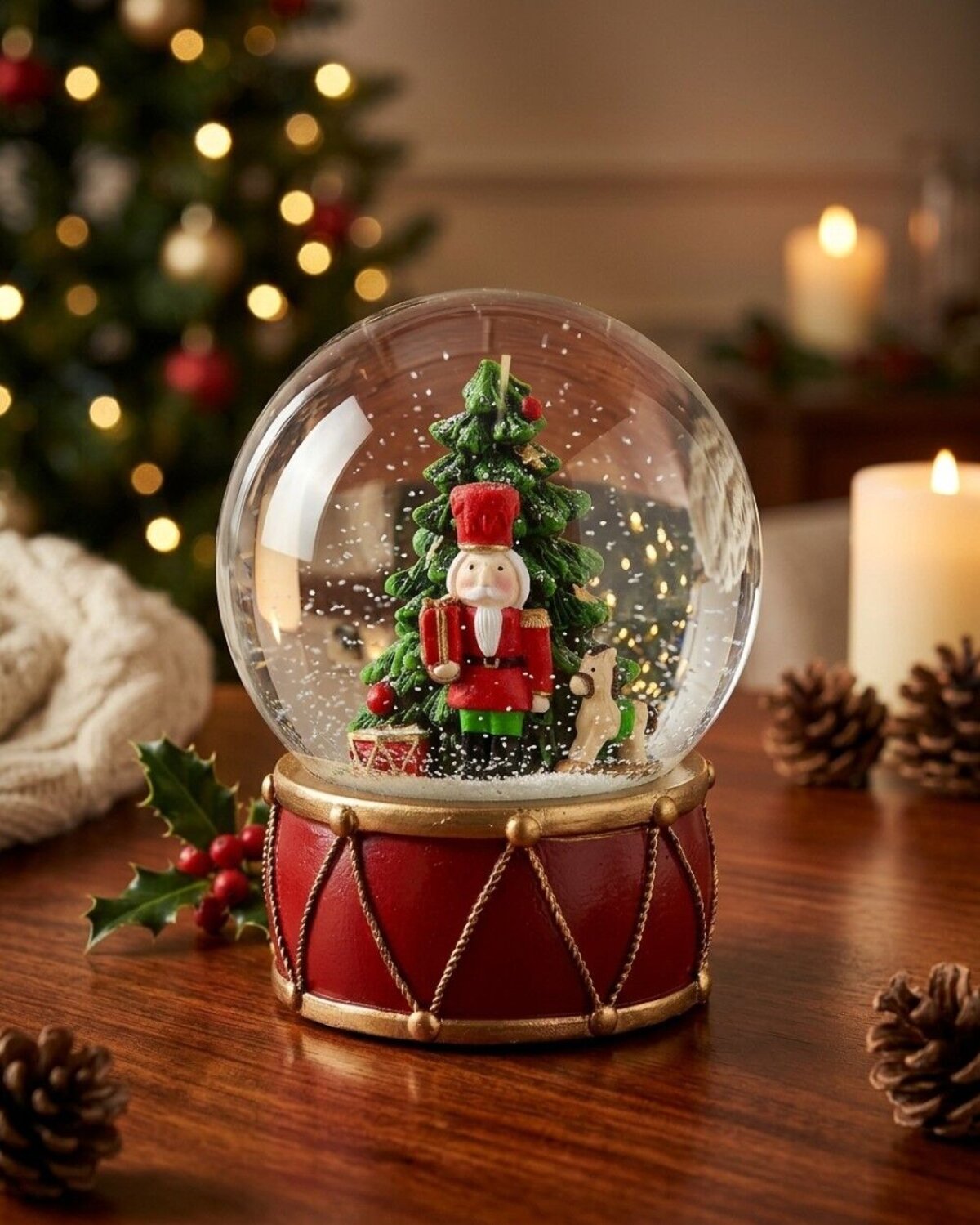 Nutcracker & Christmas Tree Waterball Christmas Snow Globe | 12cm — image 2