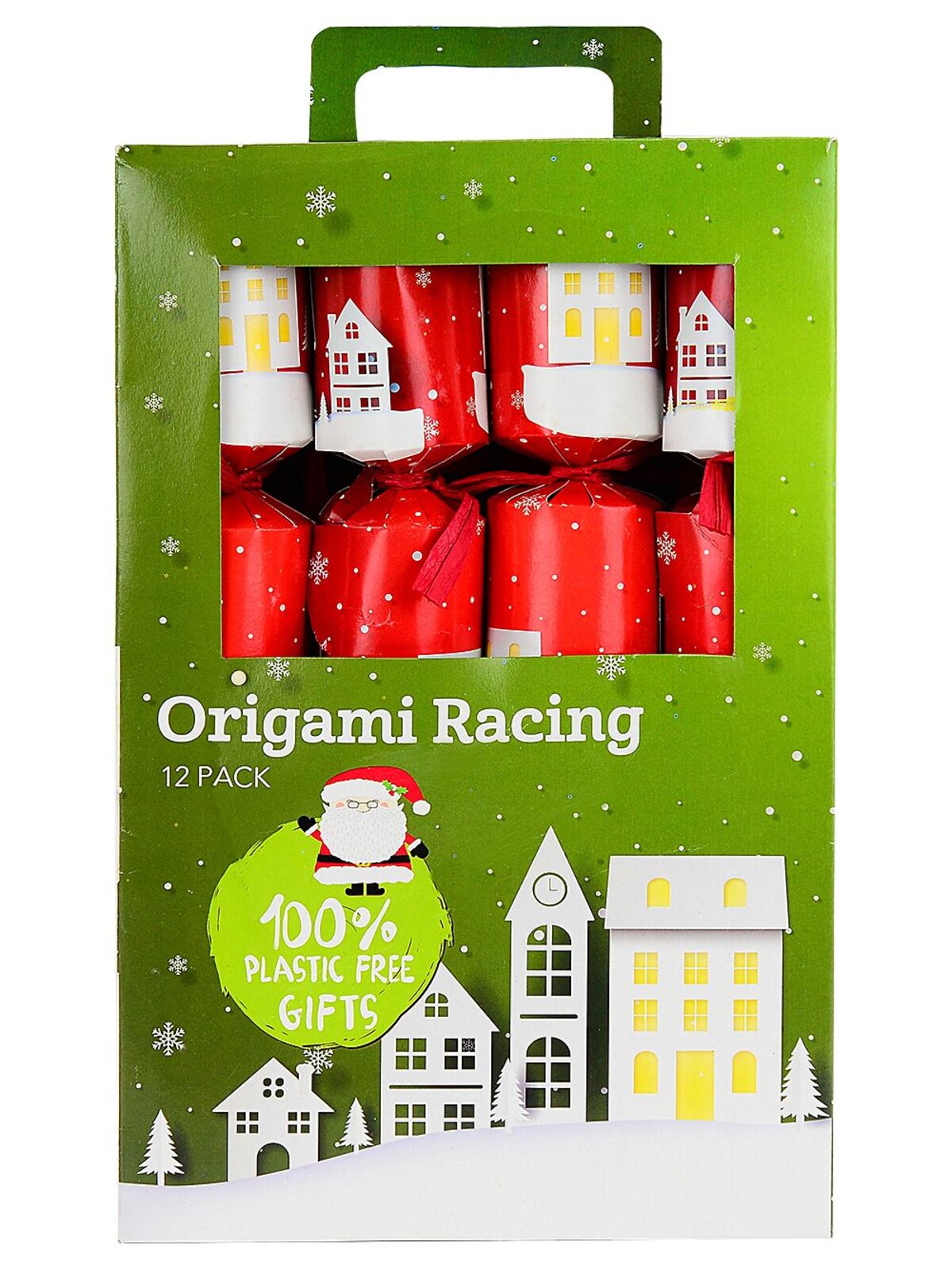 12x Snowy Midnight Town Scene Red Christmas Bon Bons (Crackers) | 30cm — image 4