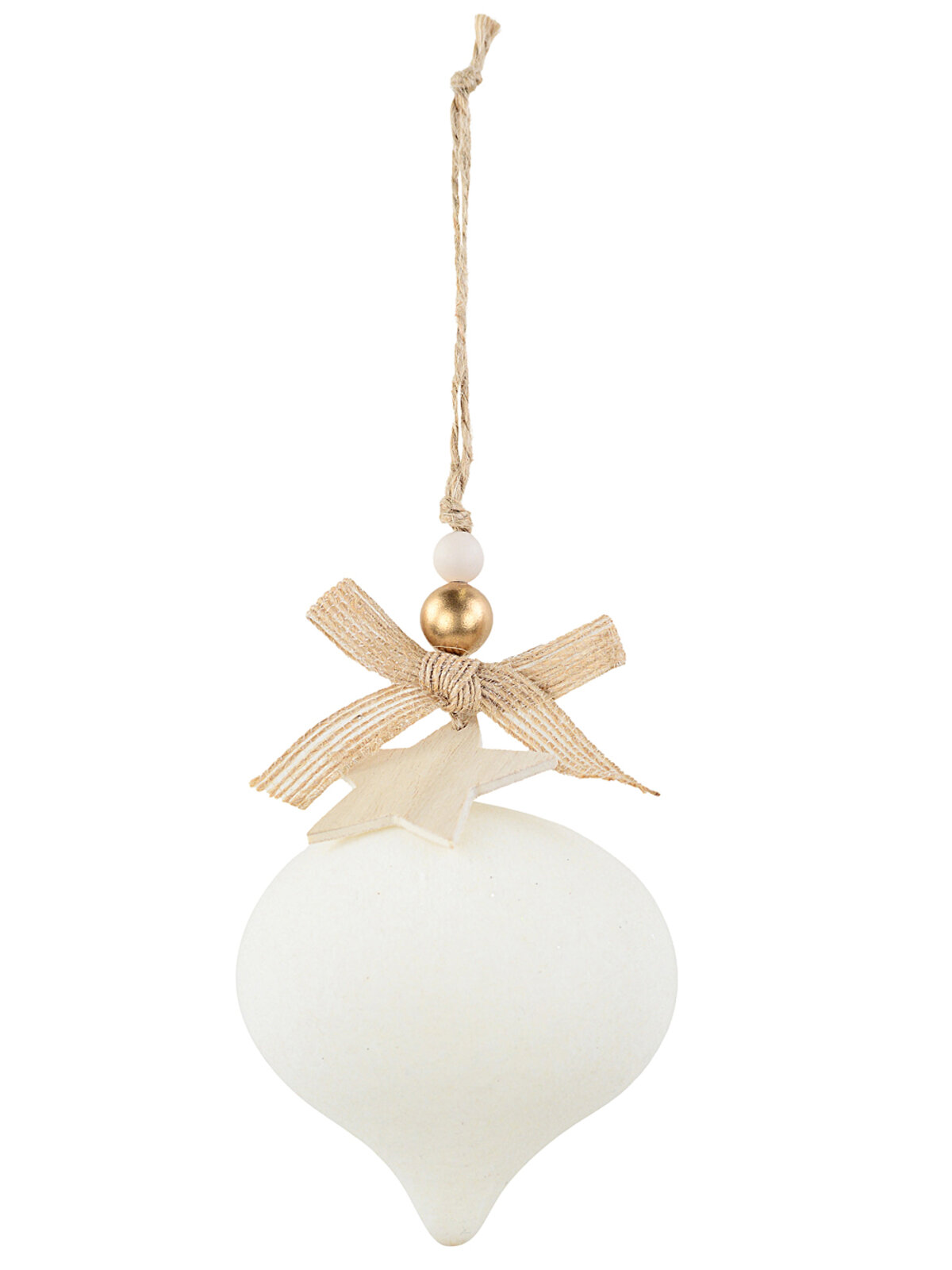 Whimsical Soft Cream Statement Flocked Onion Finial Drop | 13cm