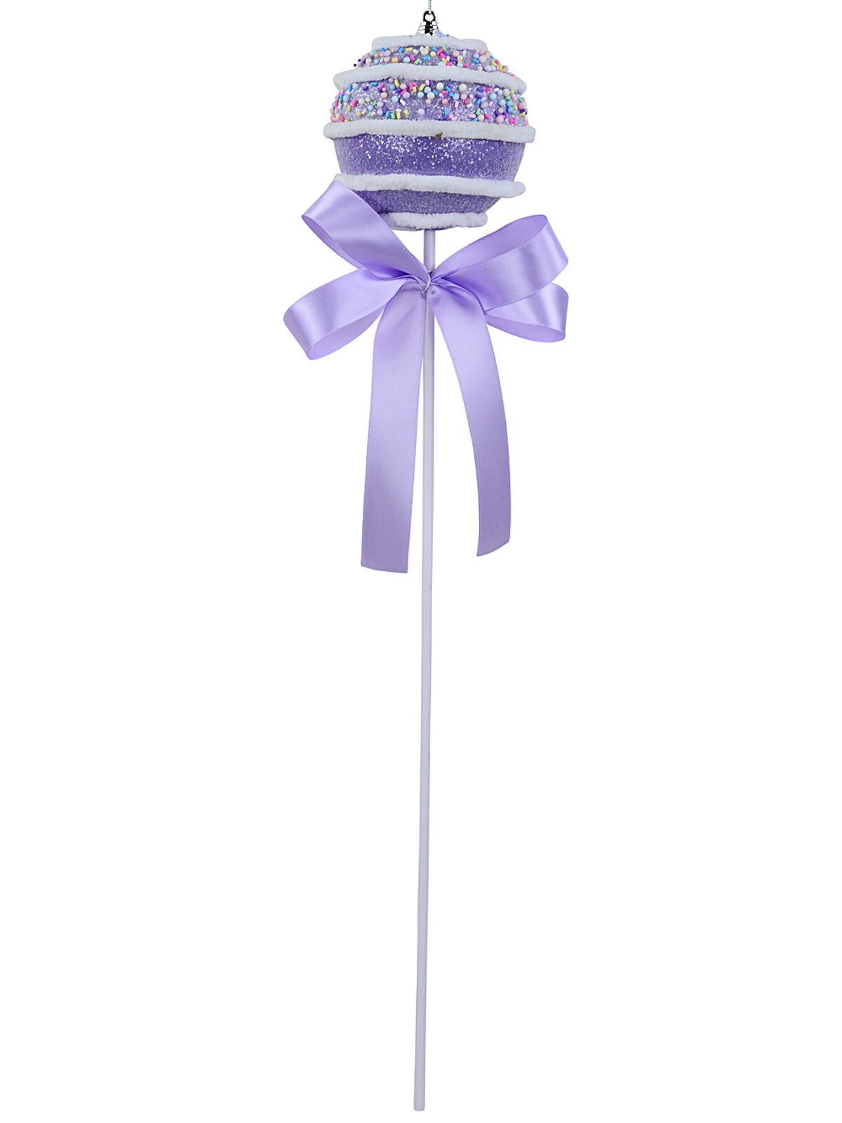 Pastel Purple Cupcake Bauble Stem With Iridescent Frosting & Satin Bow | 54cm — image 4