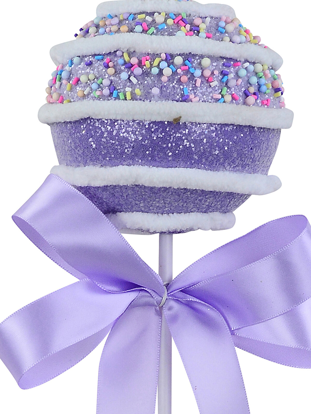 Pastel Purple Cupcake Bauble Stem With Iridescent Frosting & Satin Bow | 54cm — image 3