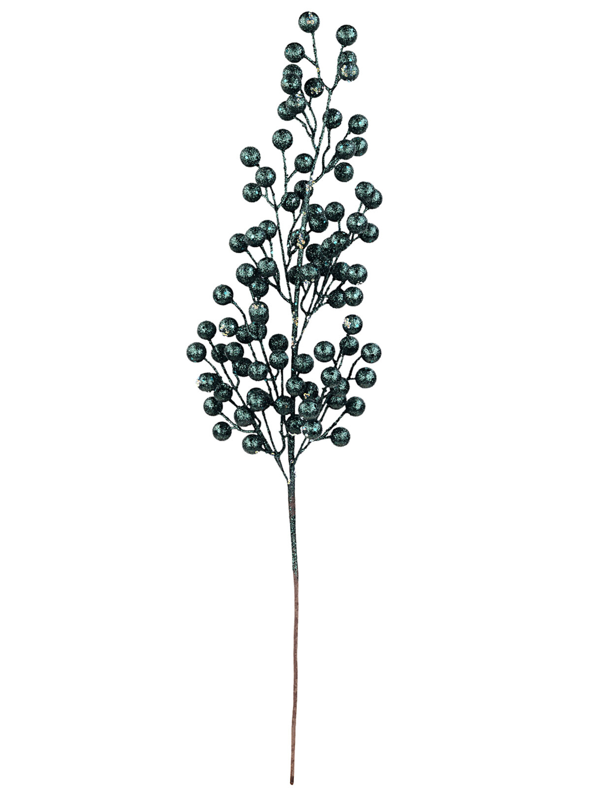 Forest Green Glitter & Iridescent Sequin Christmas Berry Spray Stem | 78cm — image 3