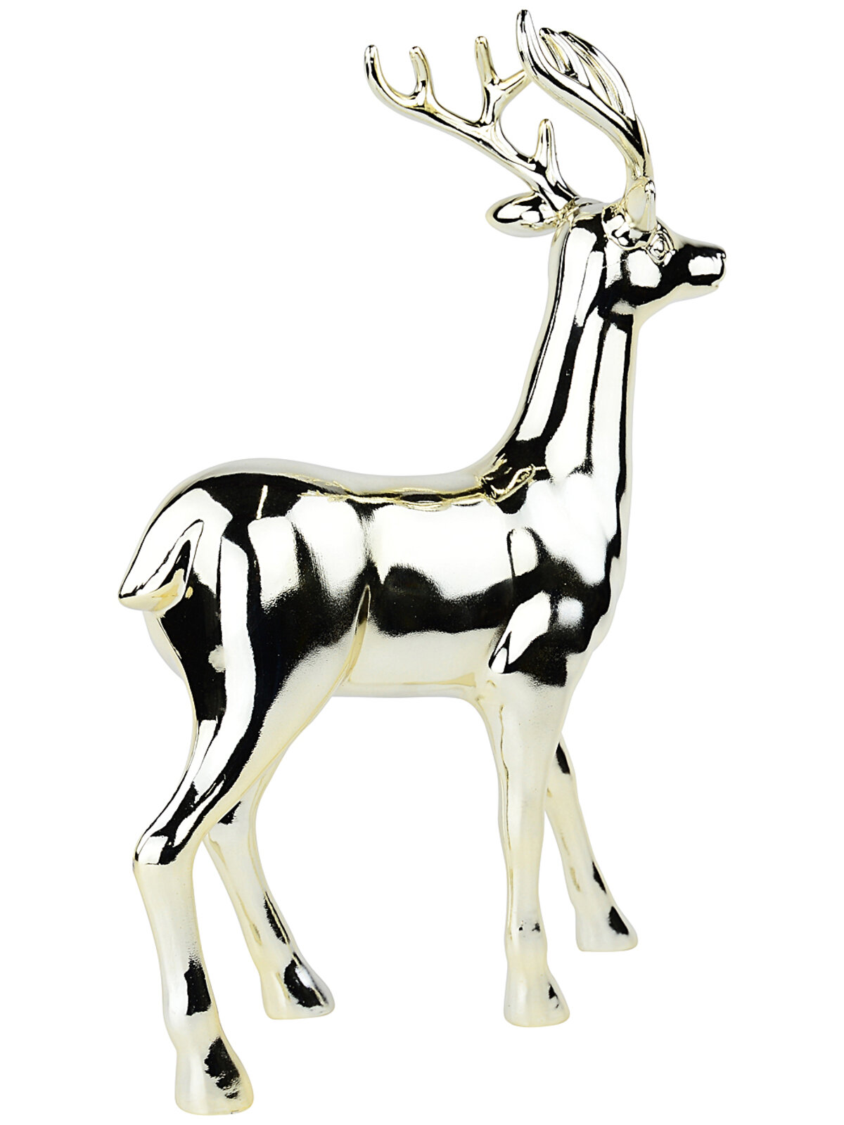 Majestic Standing Gold Reindeer Christmas Ornament | 46cm