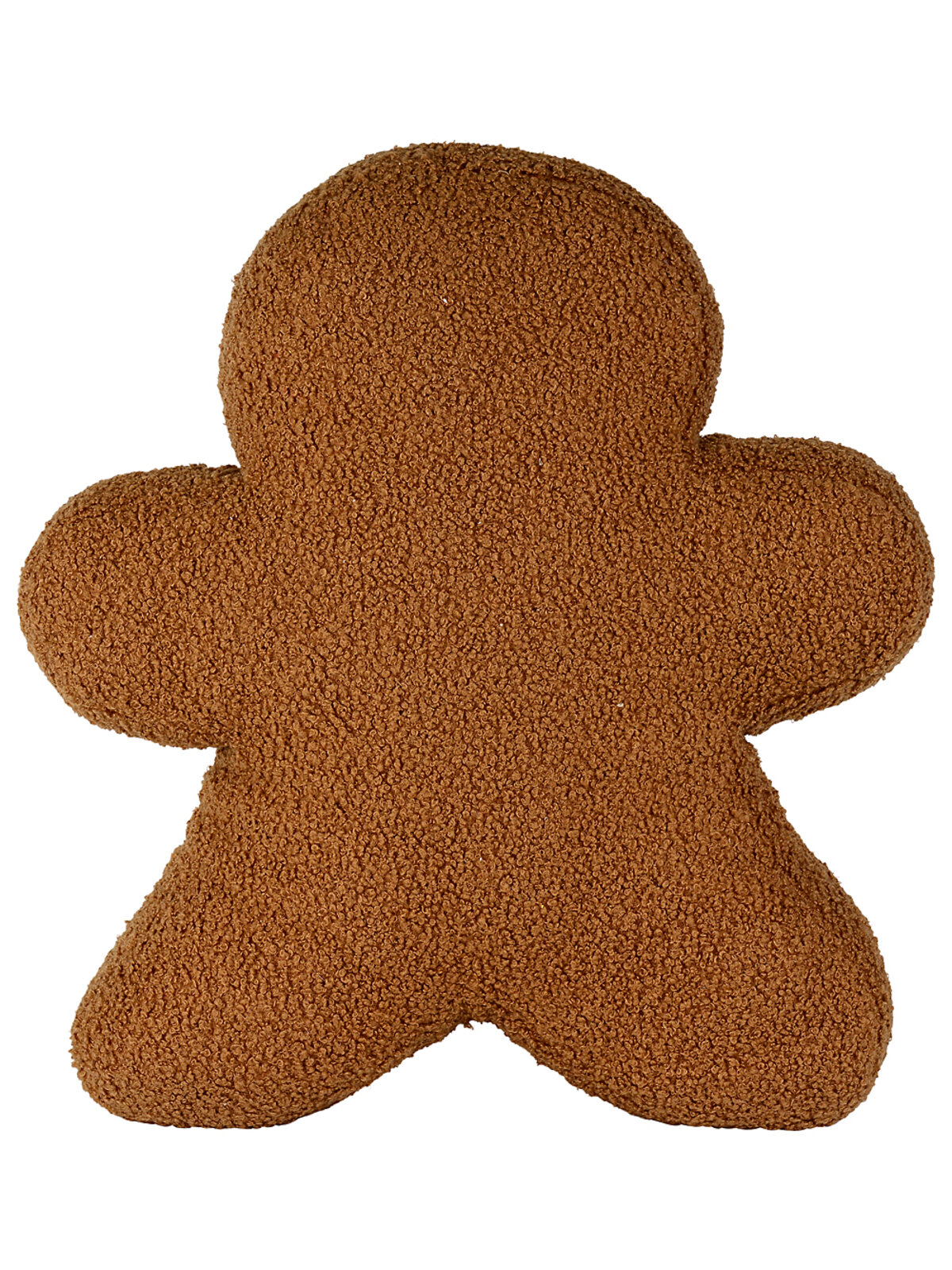 Gingerbread Man Christmas Cushion Plush | 45cm Festive Textured Throw Pillow