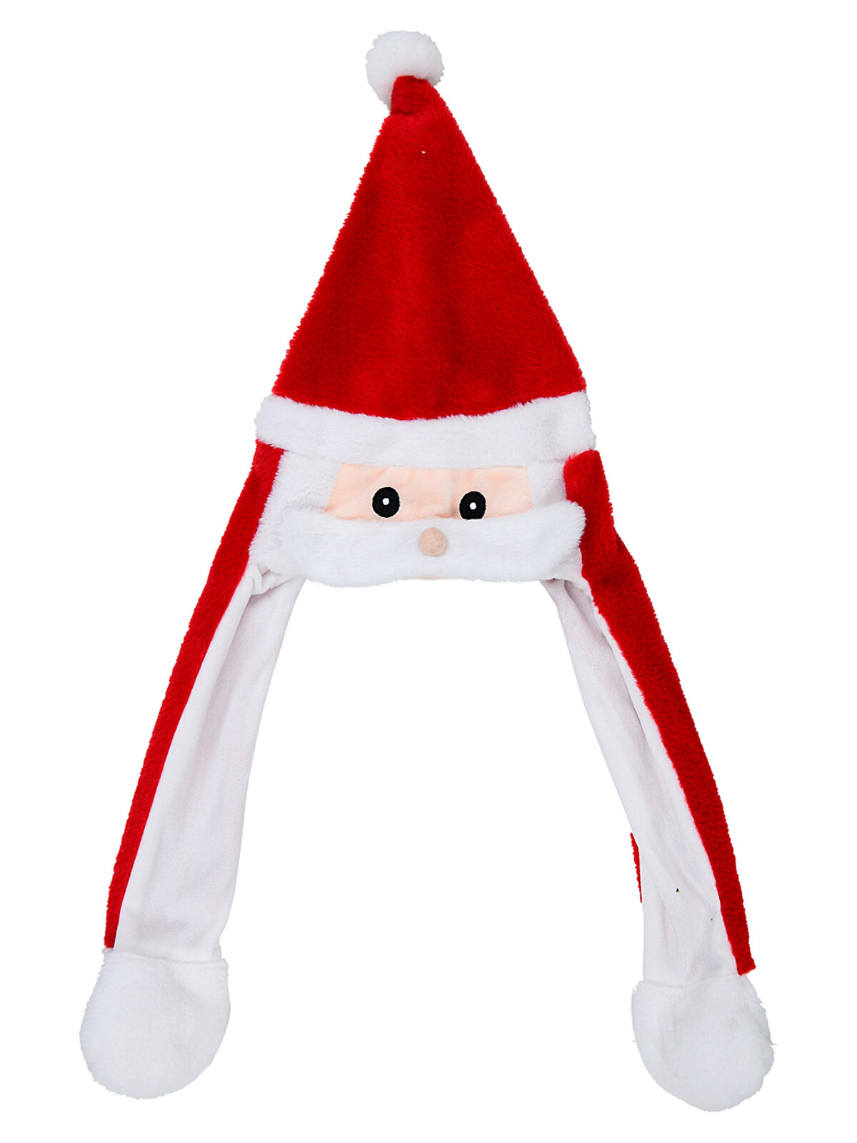 Interactive Moving Plush Santa Hat With Flaps & Jumping Moustache | One Size