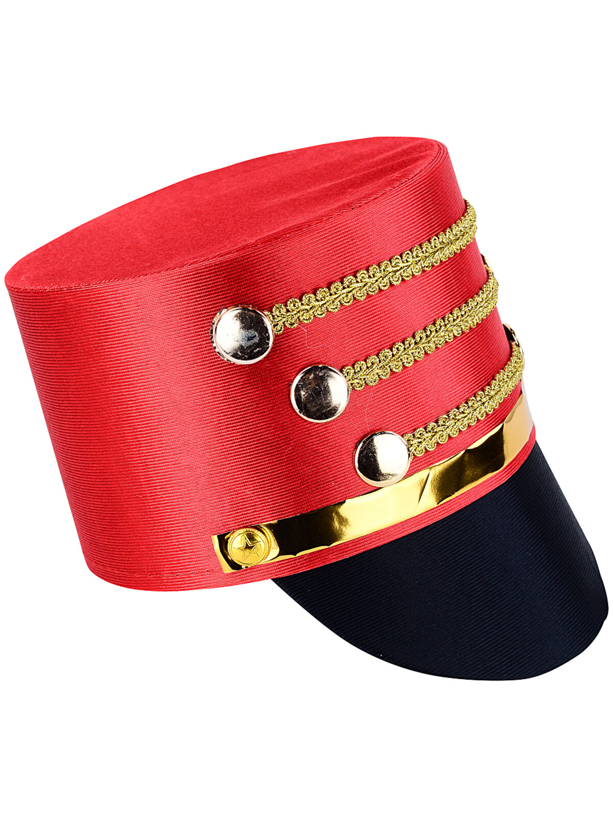 Premium Red & Gold Nutcracker Toy Soldier Costume Hat | One Size