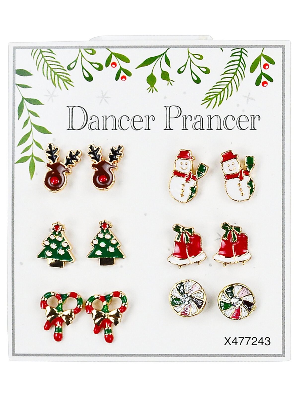Assorted Christmas Novelty Stud Earrings Multi Pack | 6 Pairs