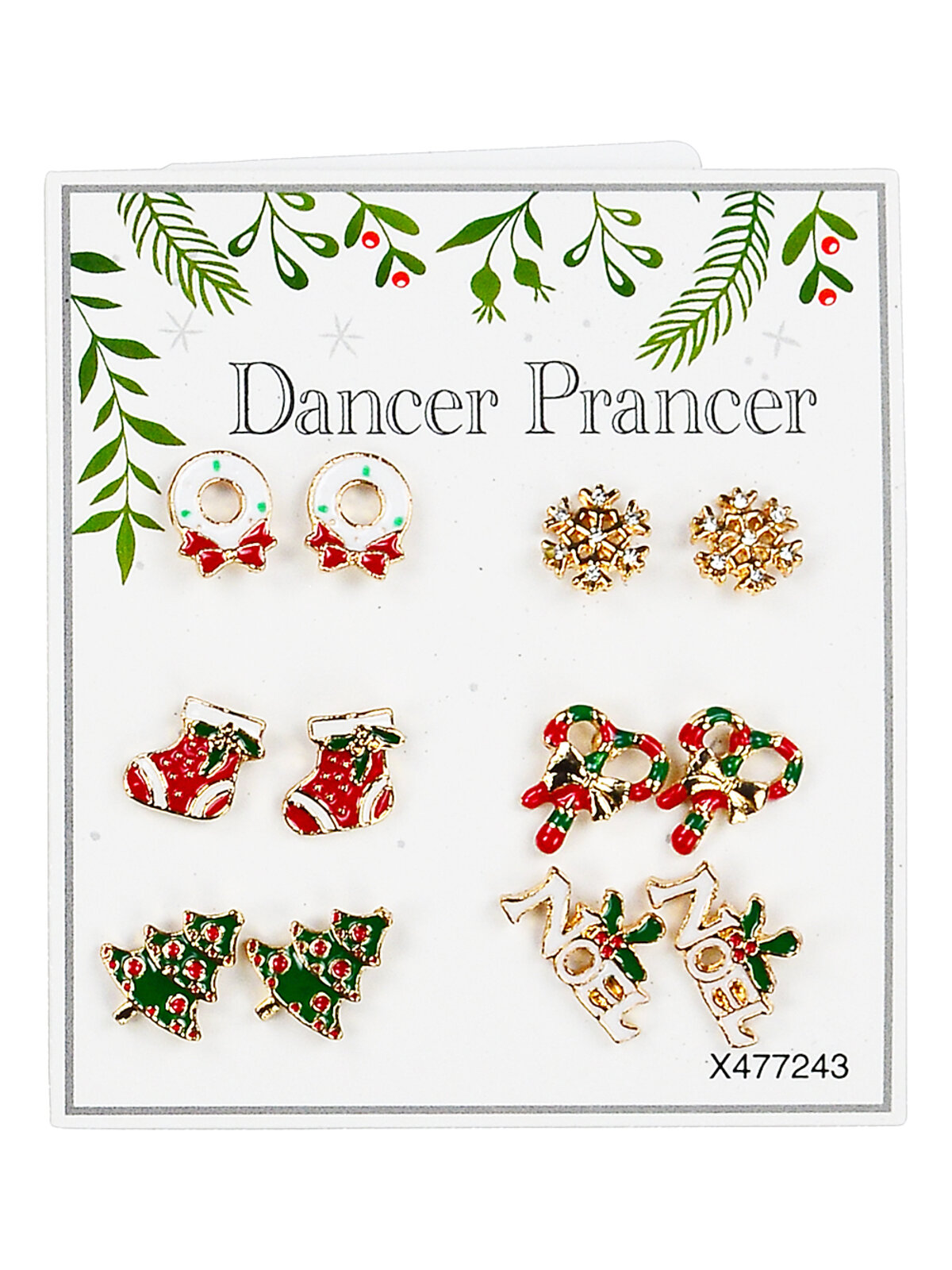 Assorted Christmas Novelty Stud Earrings Multi Pack | 6 Pairs