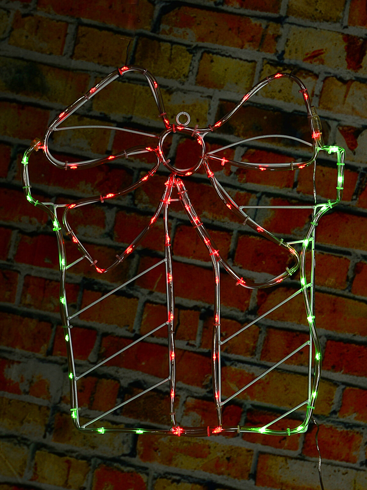 48cm Outdoor Christmas Present & Bow LED Noodle Rope Light Motif