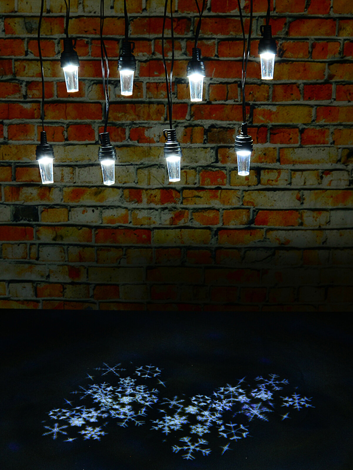 8 LED Cool White Snowflake Projector Fairy Lights With Timer | 3.5m