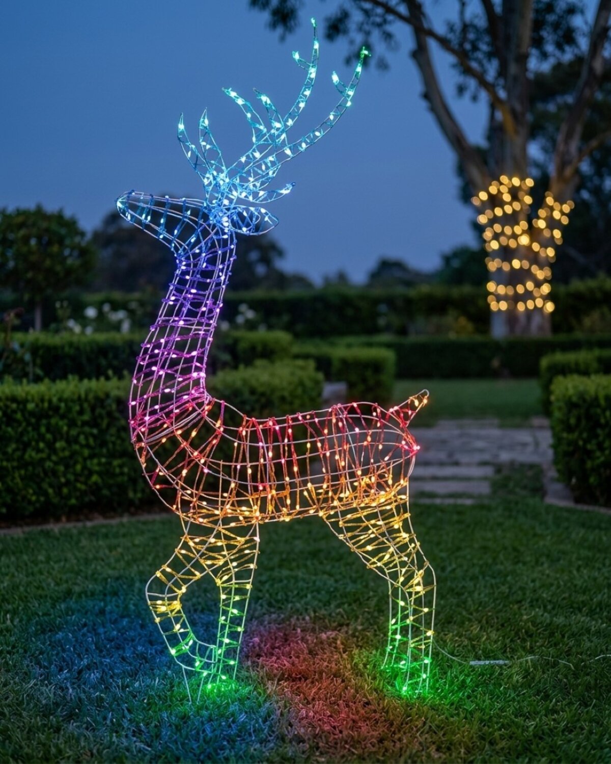 1.5m Rainbow Reindeer 3D Smart LED Outdoor Christmas Motif | 17 Sequences — image 2