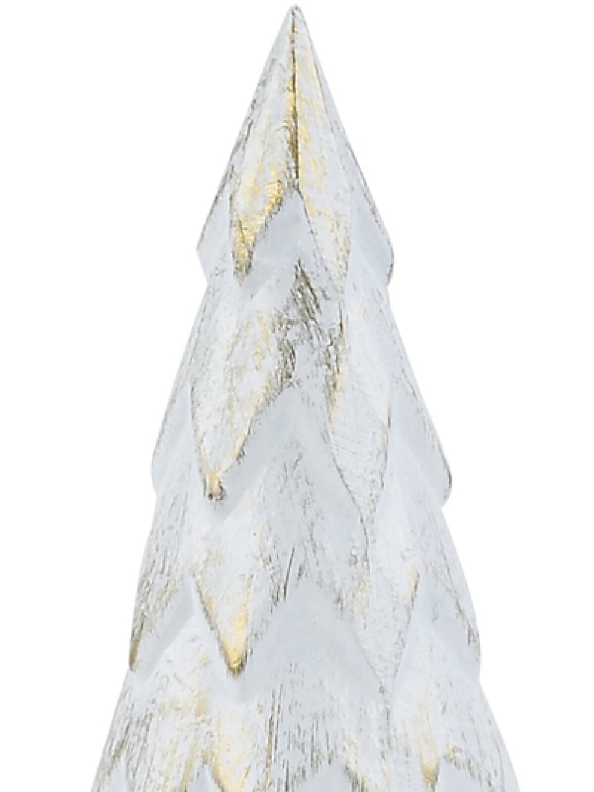 20cm White With Gold Distressed Look Cone Shape Tabletop Tree — image 2
