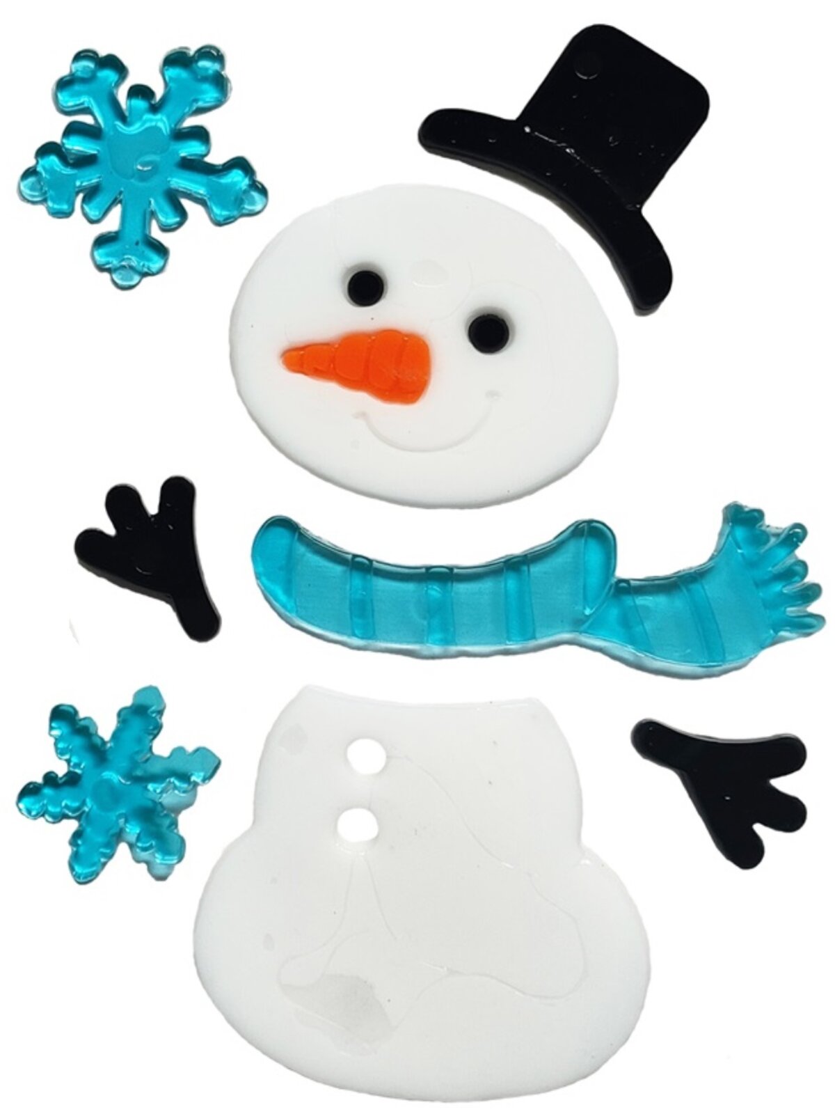 20cm Winter Snowmen & Snowflakes Gel Window Cling — image 3
