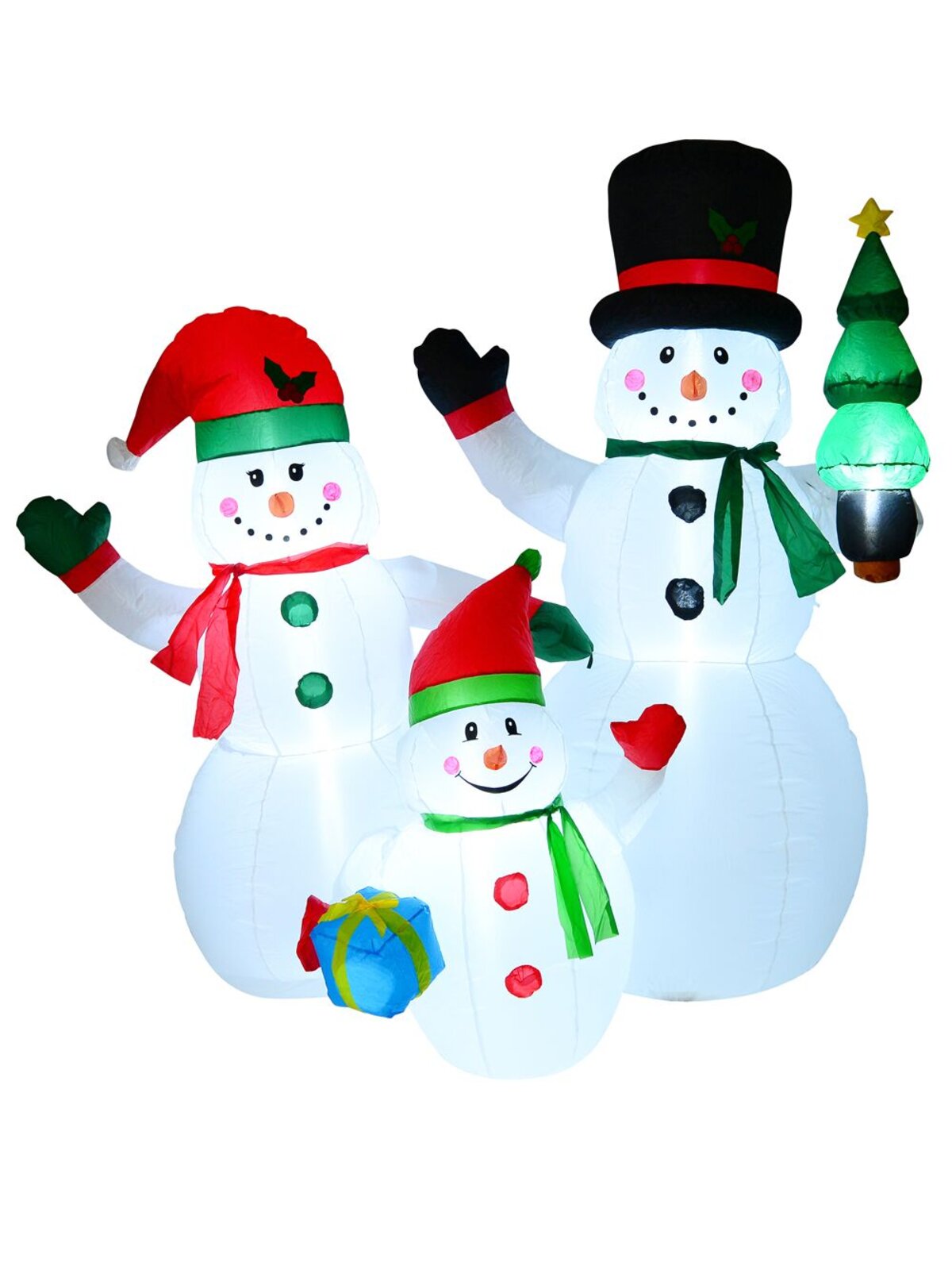 2.2m The Joyous Snowman Family Illuminated Christmas Inflatable — image 3
