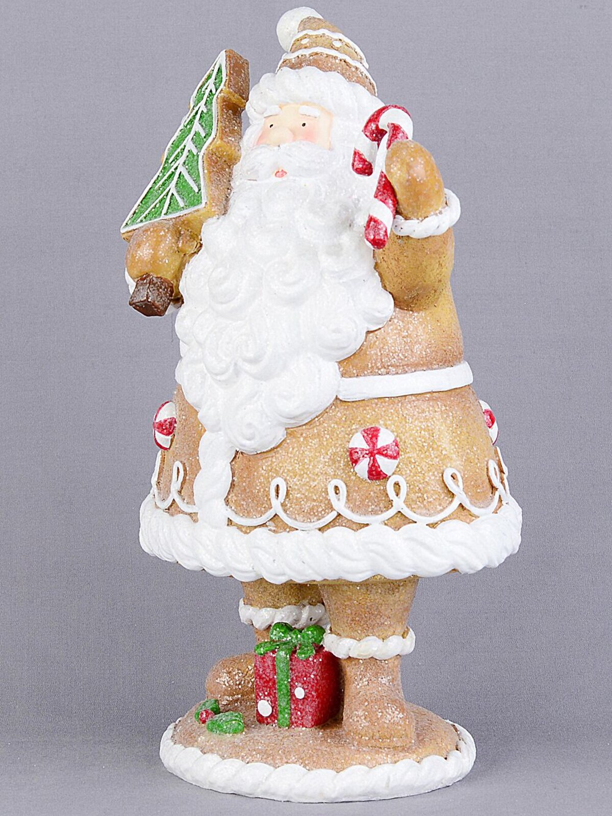 23cm Glitter Gingerbread Cookie Santa Resin Figurine — image 7