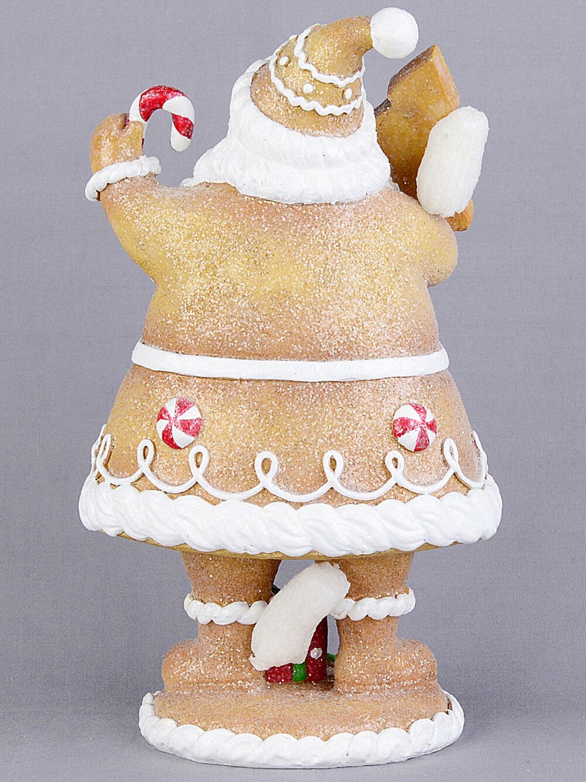 23cm Glitter Gingerbread Cookie Santa Resin Figurine — image 6