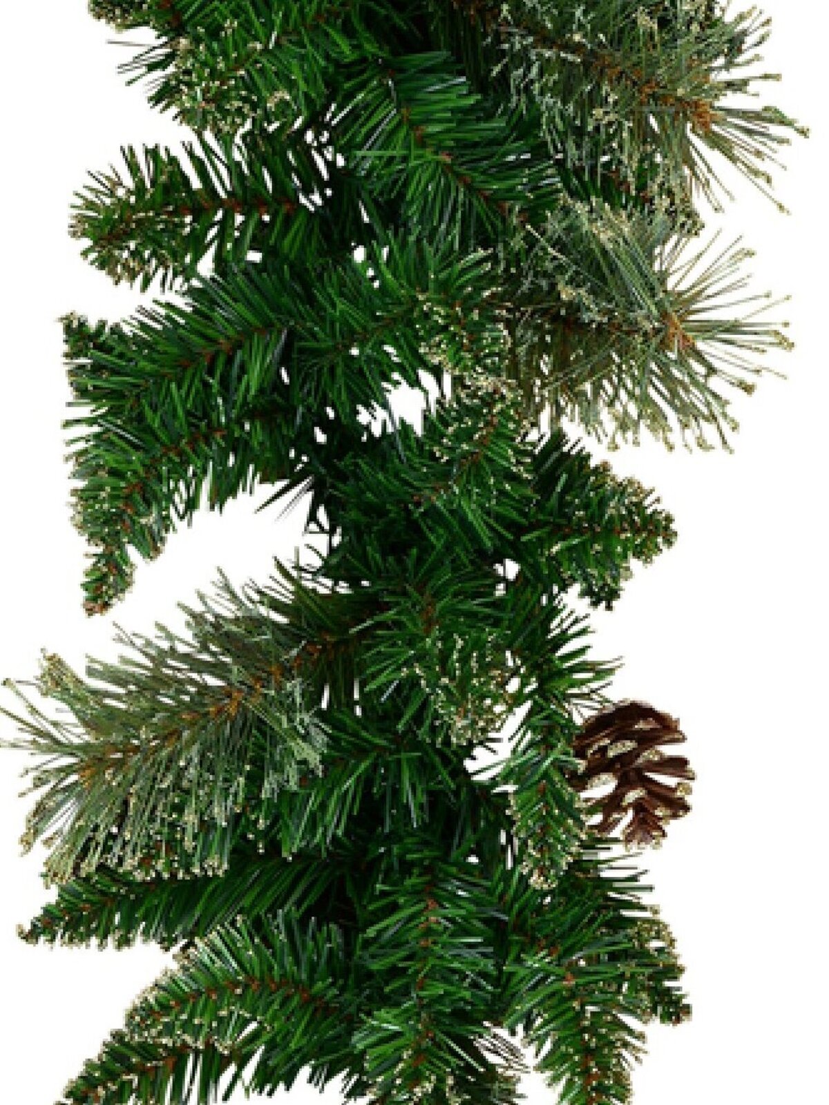 2.3m Balsam Pine Needle Garland With Pine Cones & 165 Gold Glitter Tips — image 4