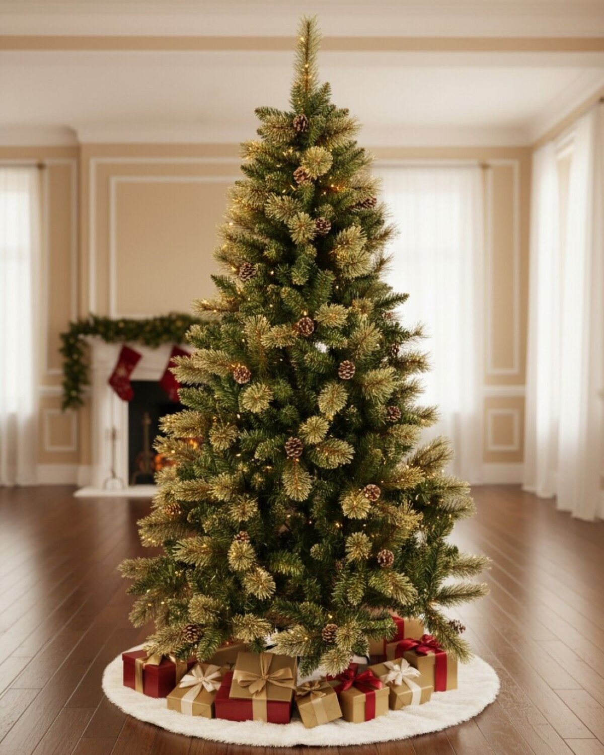 2.3m Dawn Dew Artificial Christmas Tree | 1164 Tips & 64 Pine Cones — image 3