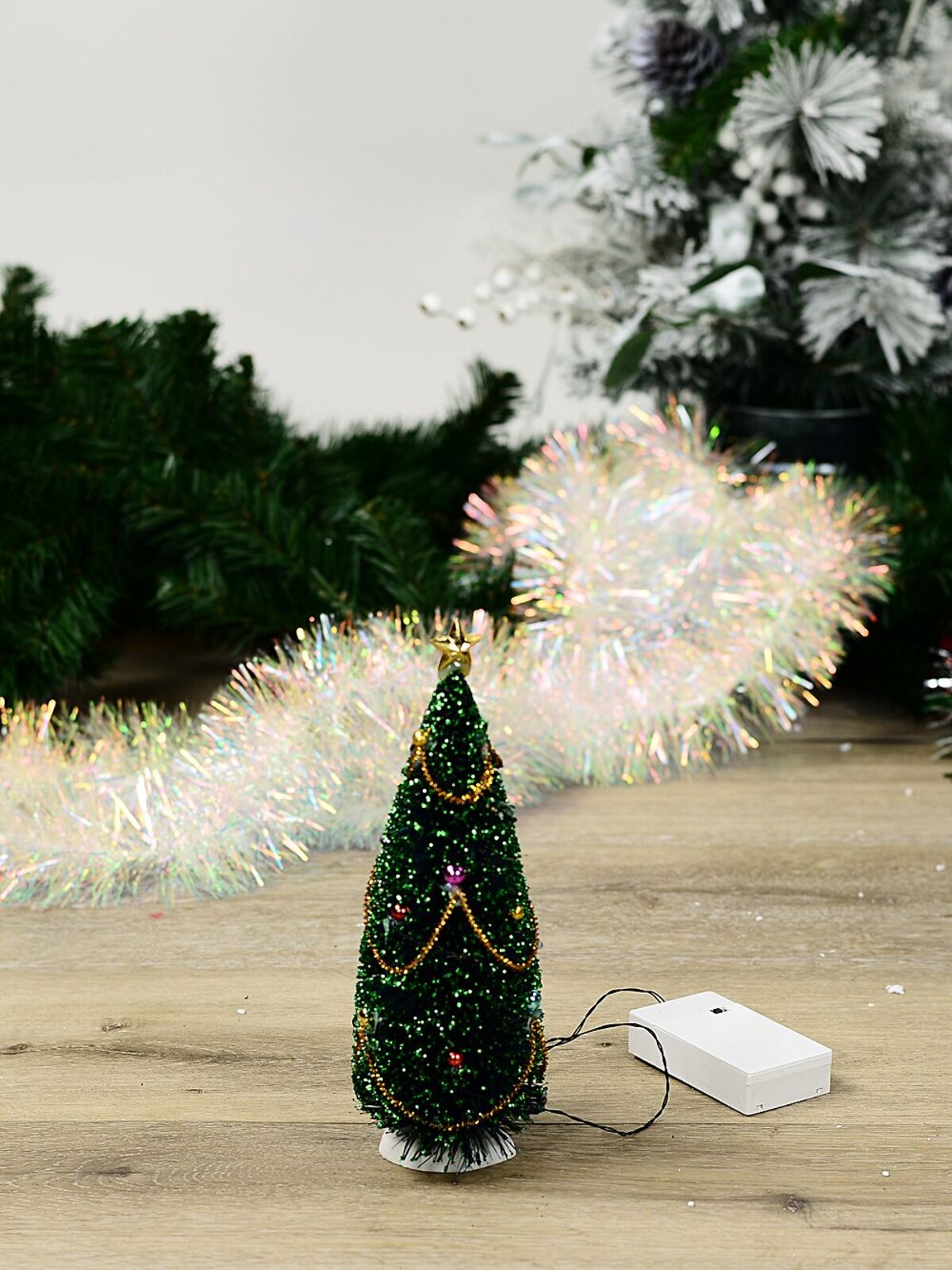 24cm Decorated LED Christmas Tree Village Figurine — image 2