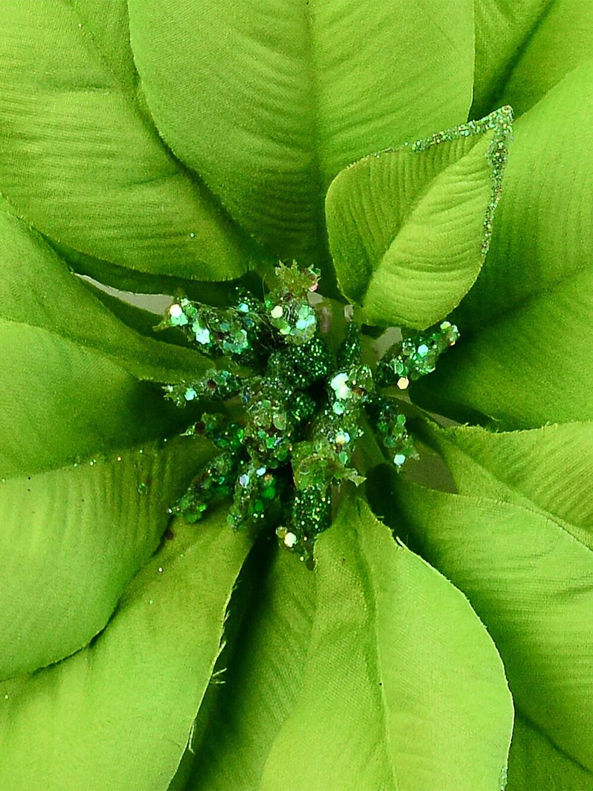 Light Green Poinsettia Christmas Tree Clip Pick | 24cm — image 3