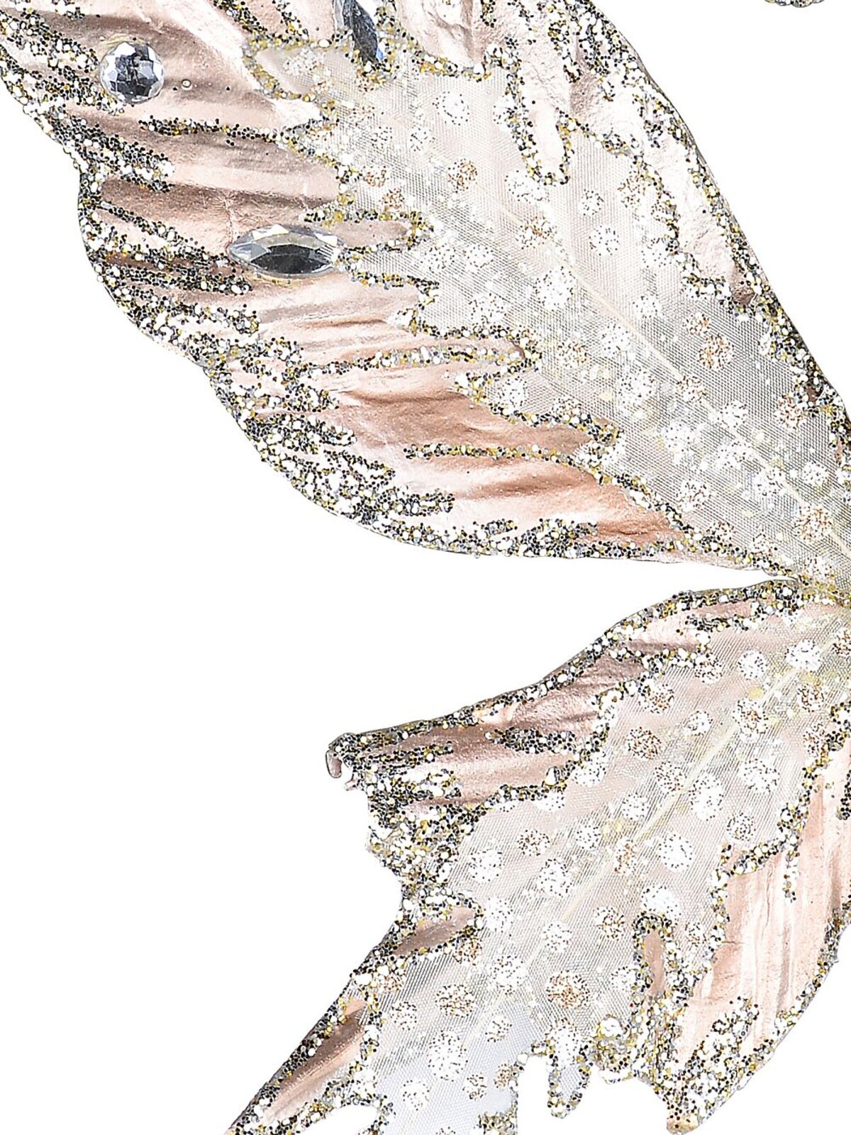 Rose Gold Butterfly With Sheer Wings Christmas Critter Clip Pick | 24cm — image 2