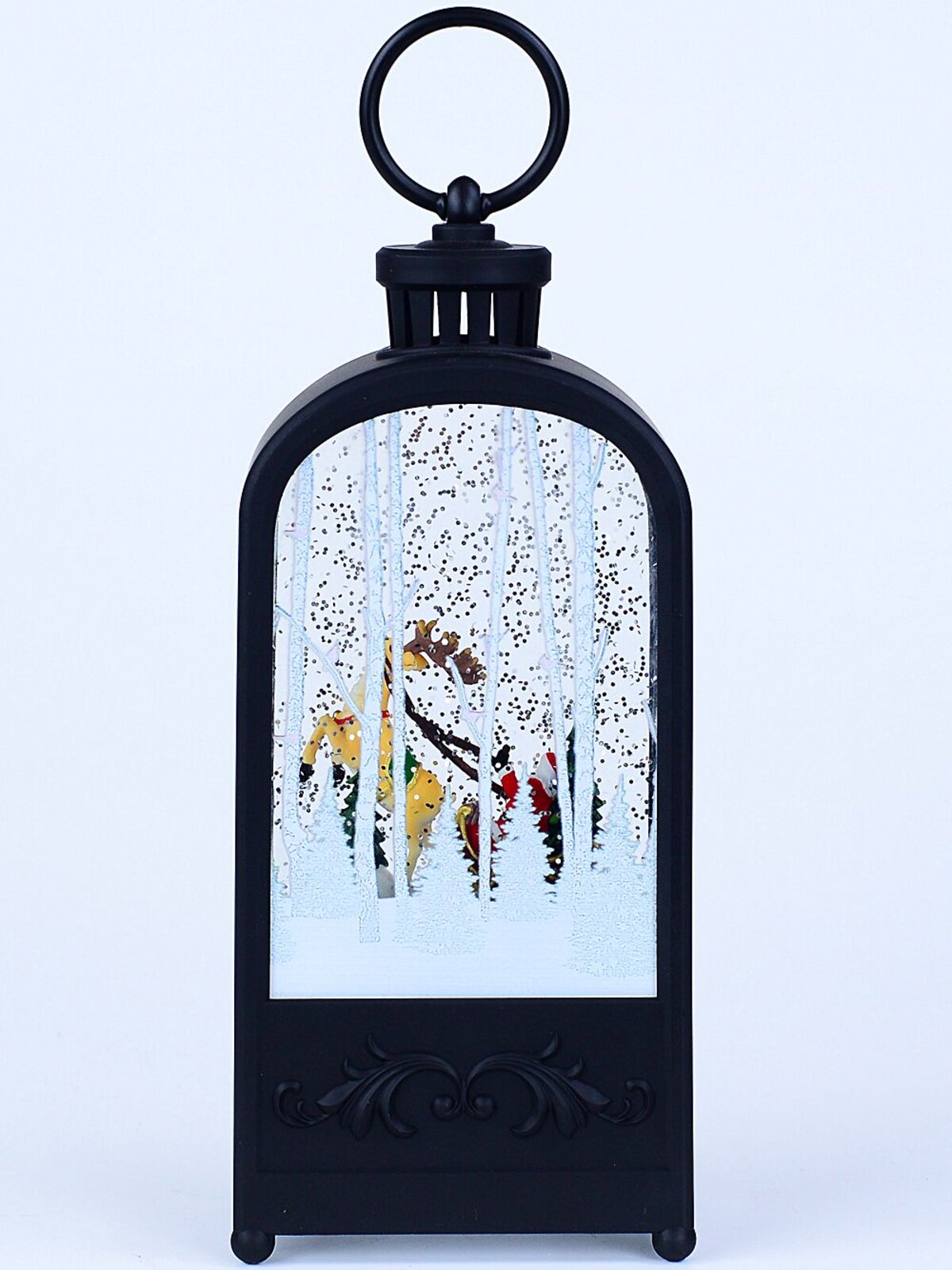 24cm Santa & Sleigh In Forest Snow Globe Lantern — image 5