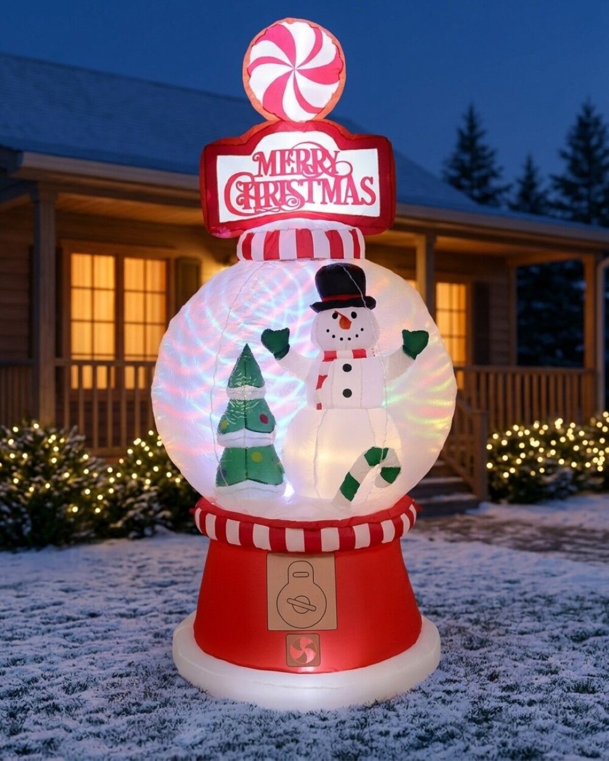 2.4m Large Snowman Gumball Machine | Rotating LED Outdoor Inflatable — image 2