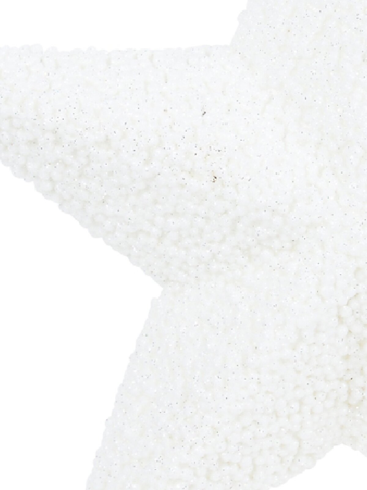 26cm White With Silver Glitter Textured Hanging Christmas Star Ornament — image 3