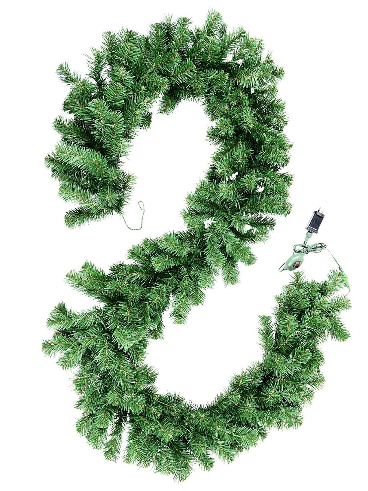 2.7m Dual LED Pre-Lit Balsam Pine Christmas Garland | 240 Tips & 100 Lights — image 4