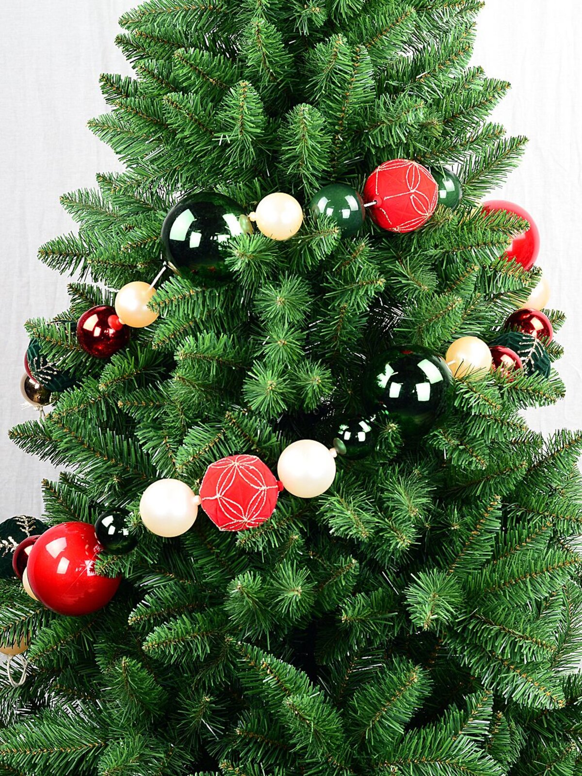 2m Red Green Soft Rose Gold & Champagne Mixed Texture Display Garland — image 5