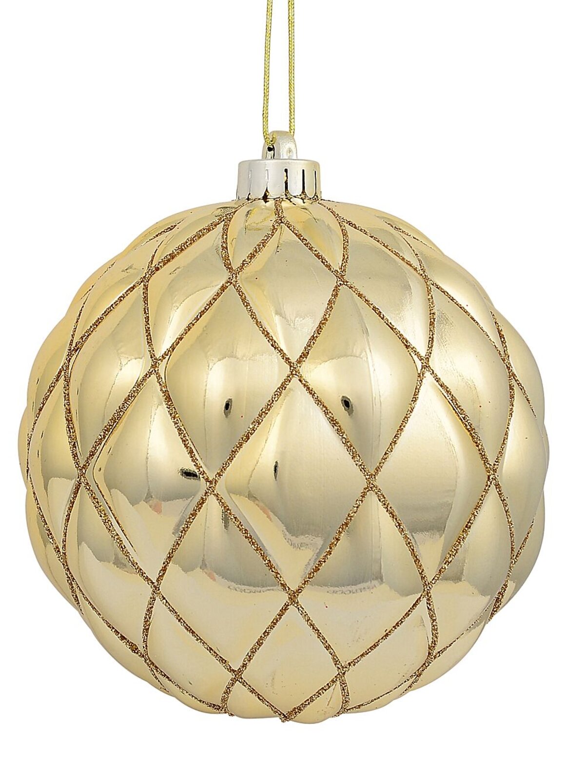 2x Dynamic Gold Grand Diamond Textured Glitter Baubles | 15cm — image 6