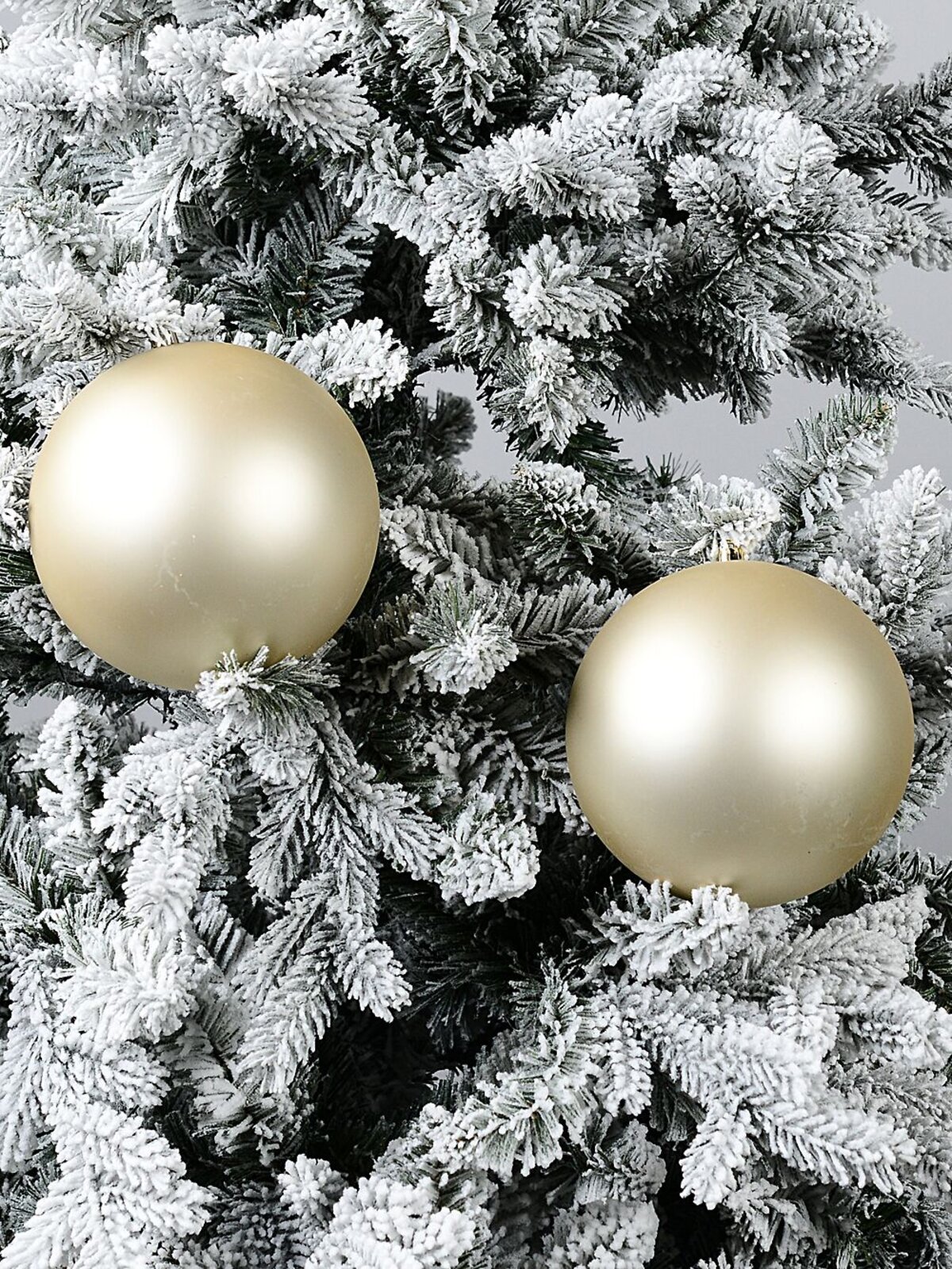 2x Lustrous Matte Champagne Grand Baubles | 15cm — image 2