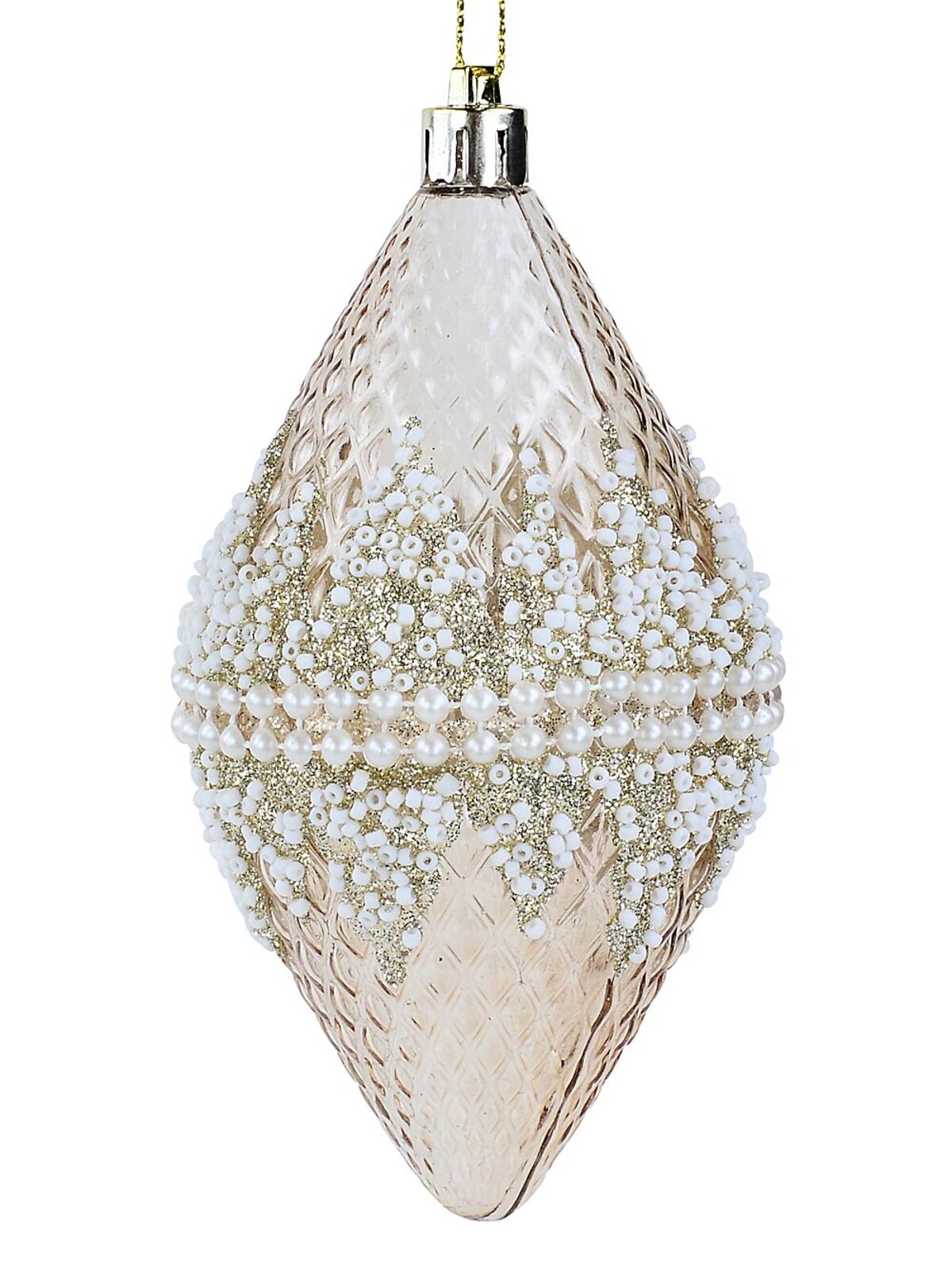 2x Rose Gold & Pink Lustrous Signature Textured Finial Drops | 12cm — image 4