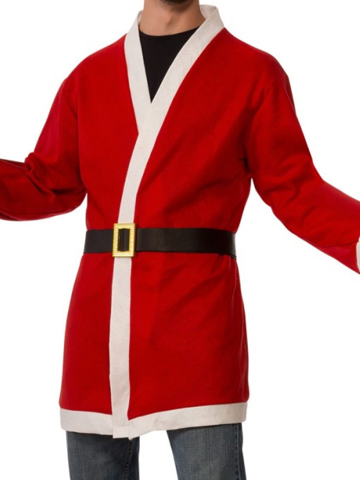 3 Piece Santa Jacket, Belt & Hat Costume - One Size Fits Most Adults — image 3