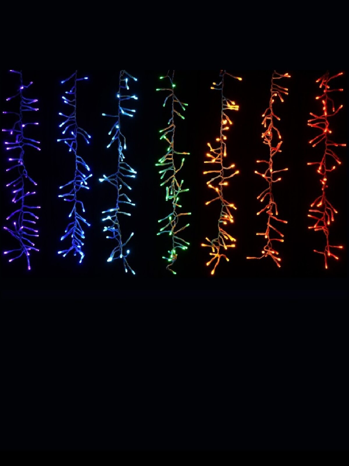 336 Multi Colour LED 90cm Firecracker Cluster Icicle Light — image 2