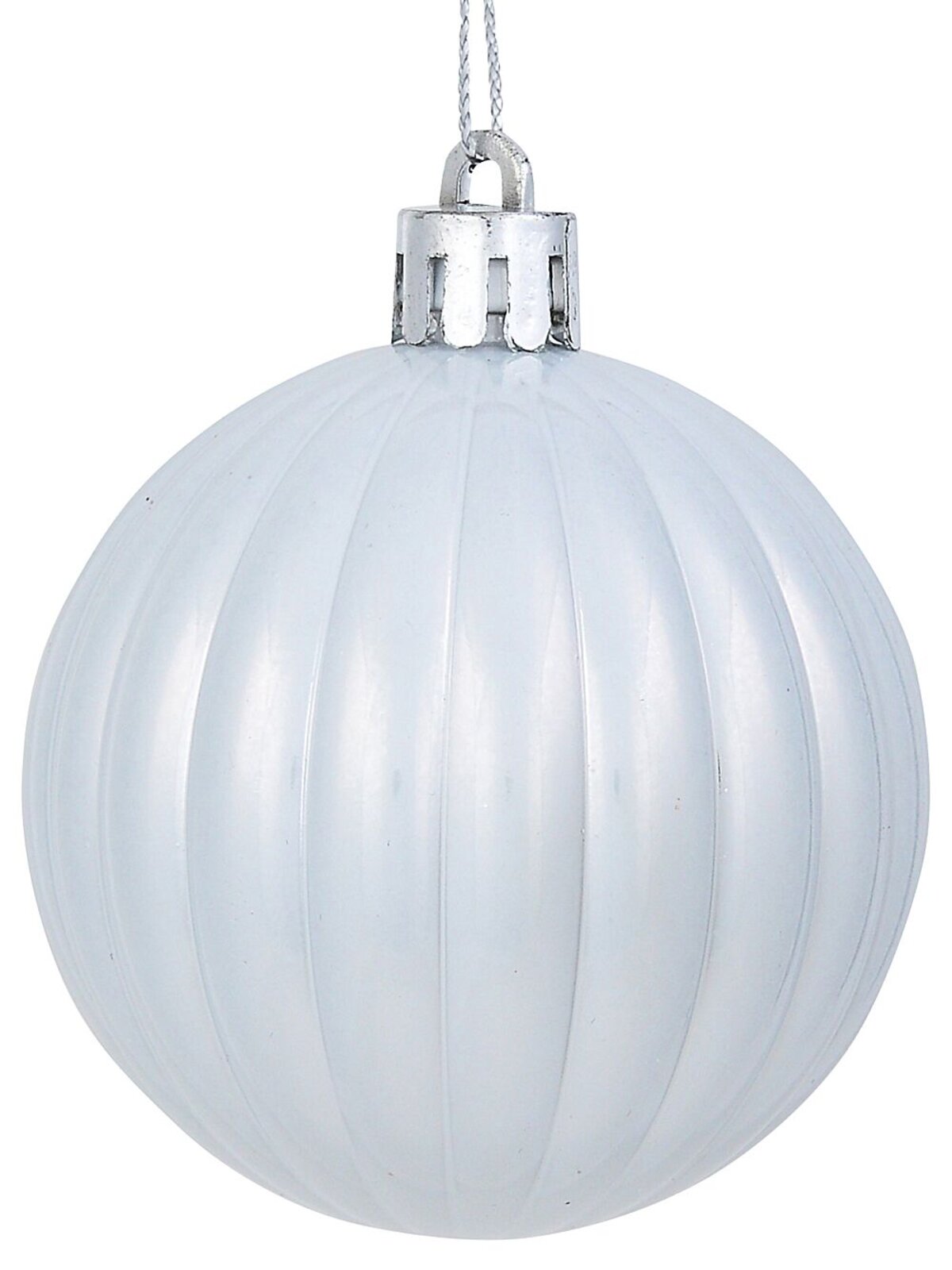 35x Lustrous Silver & Matte White Mixed Essential Baubles | 60mm — image 5