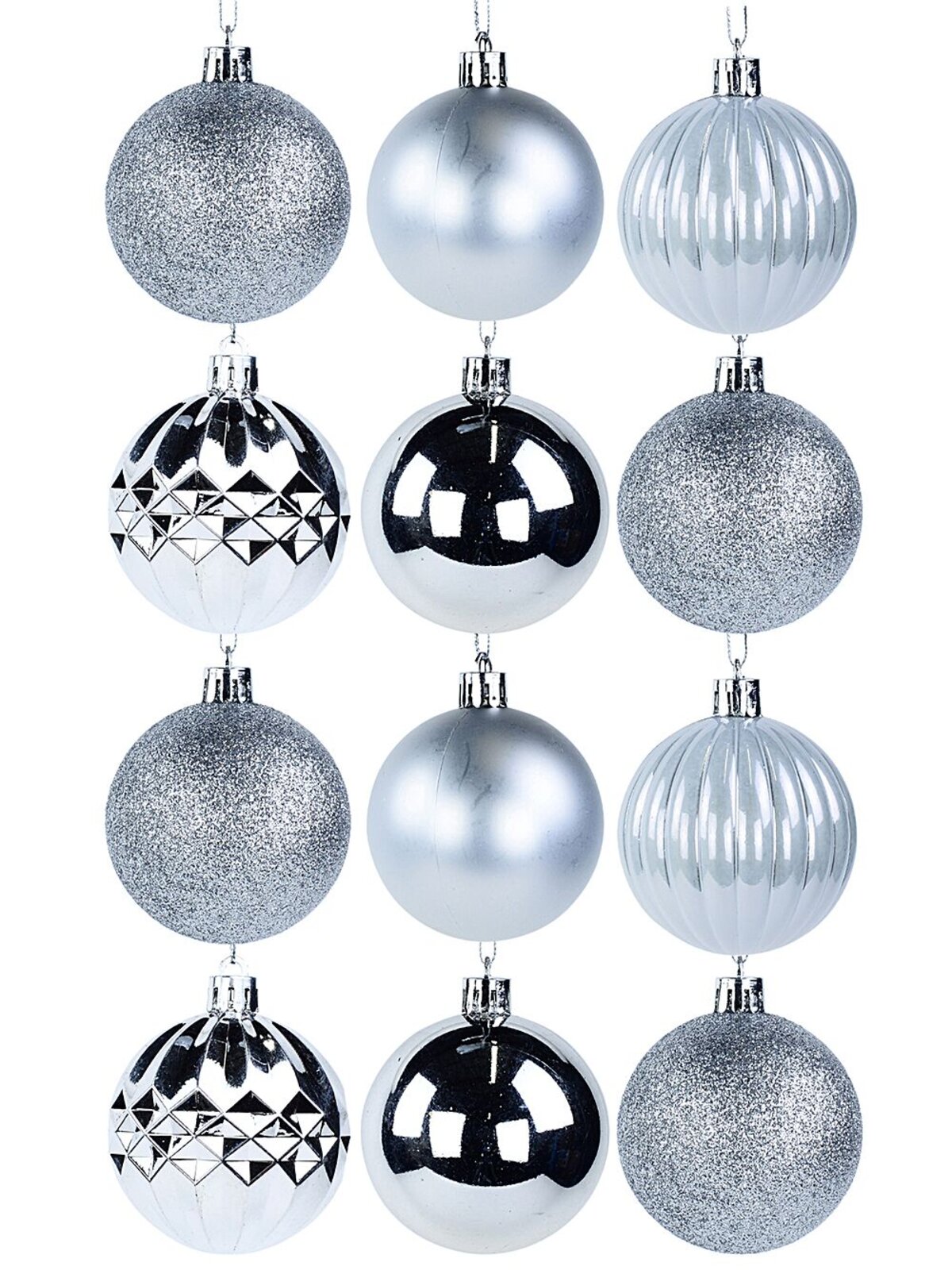 35x Timeless Silver Mixed Essential Baubles | 60mm — image 3