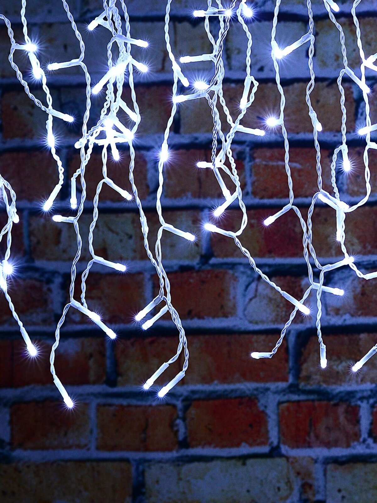 360 Snowing Cool White LED Icicle Lights 5 Speed With Static | 8m — image 5
