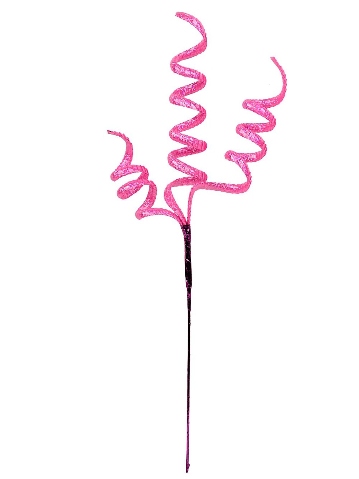 Shiny Pink Layered Sequins Curly Ribbon Spray Long Christmas Stem | 36cm — image 4