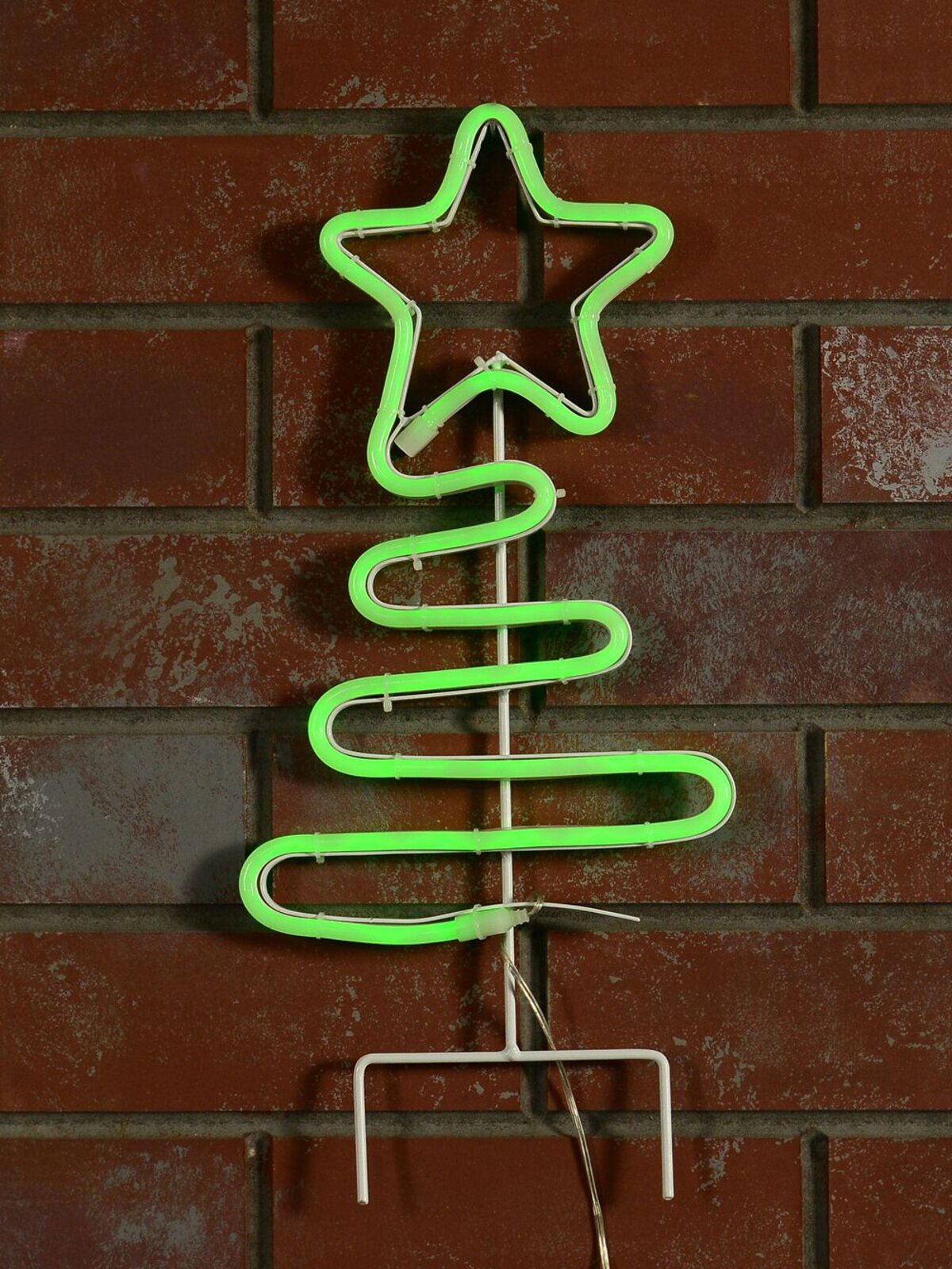 38cm Green Neon Flex Wavy Christmas Tree Solar Path Light — image 2