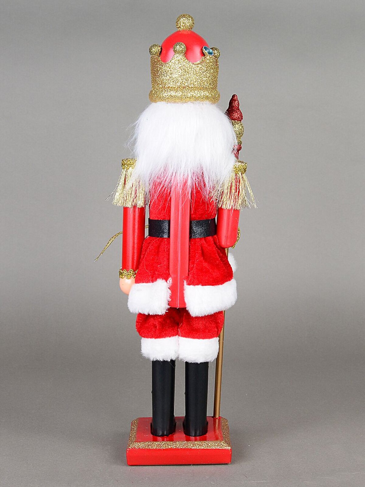 39cm Classic Nutcracker With Finial Staff Decorative Ornament
