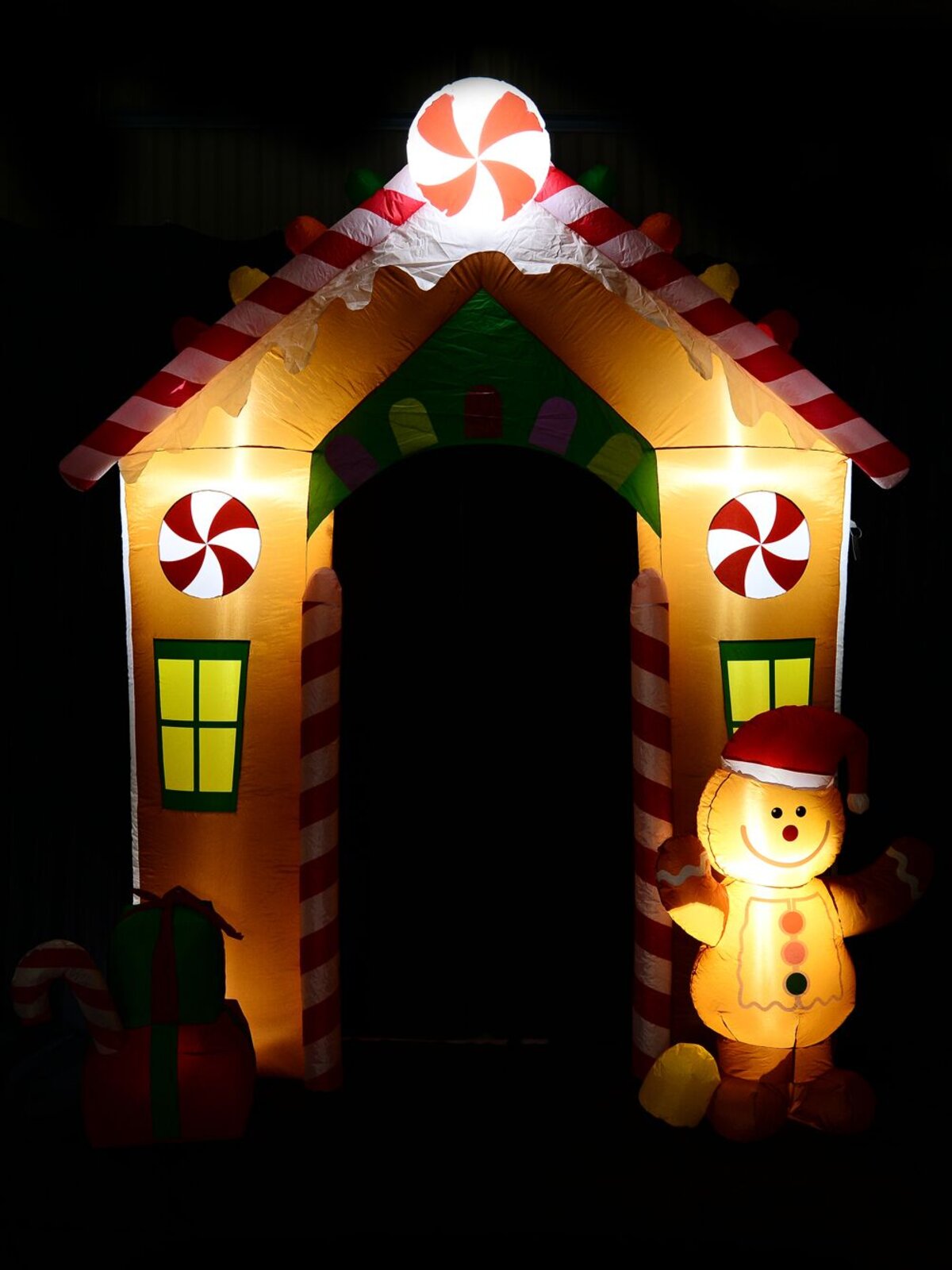 3m Gingerbread House Arch With Cookie Man Illuminated Christmas Inflatable — image 5