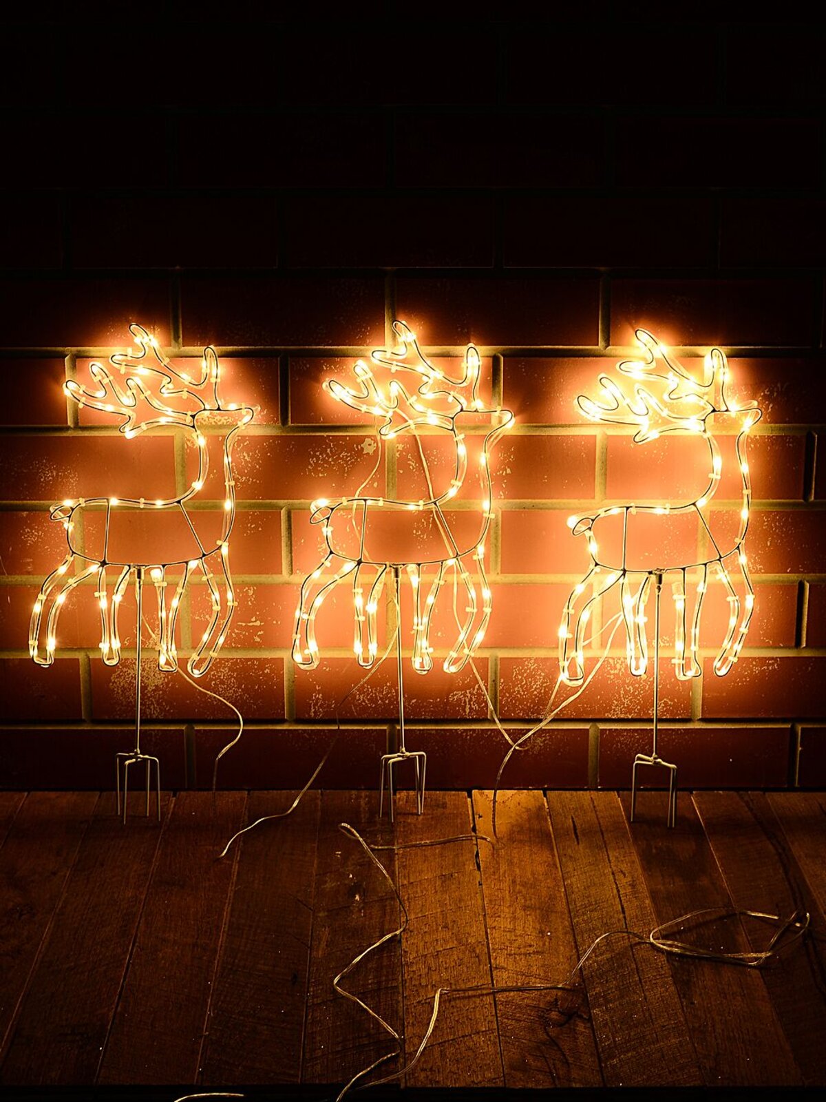 3x 39cm Warm White Reindeer Herd 2.1m Garden Path Light Set — image 2