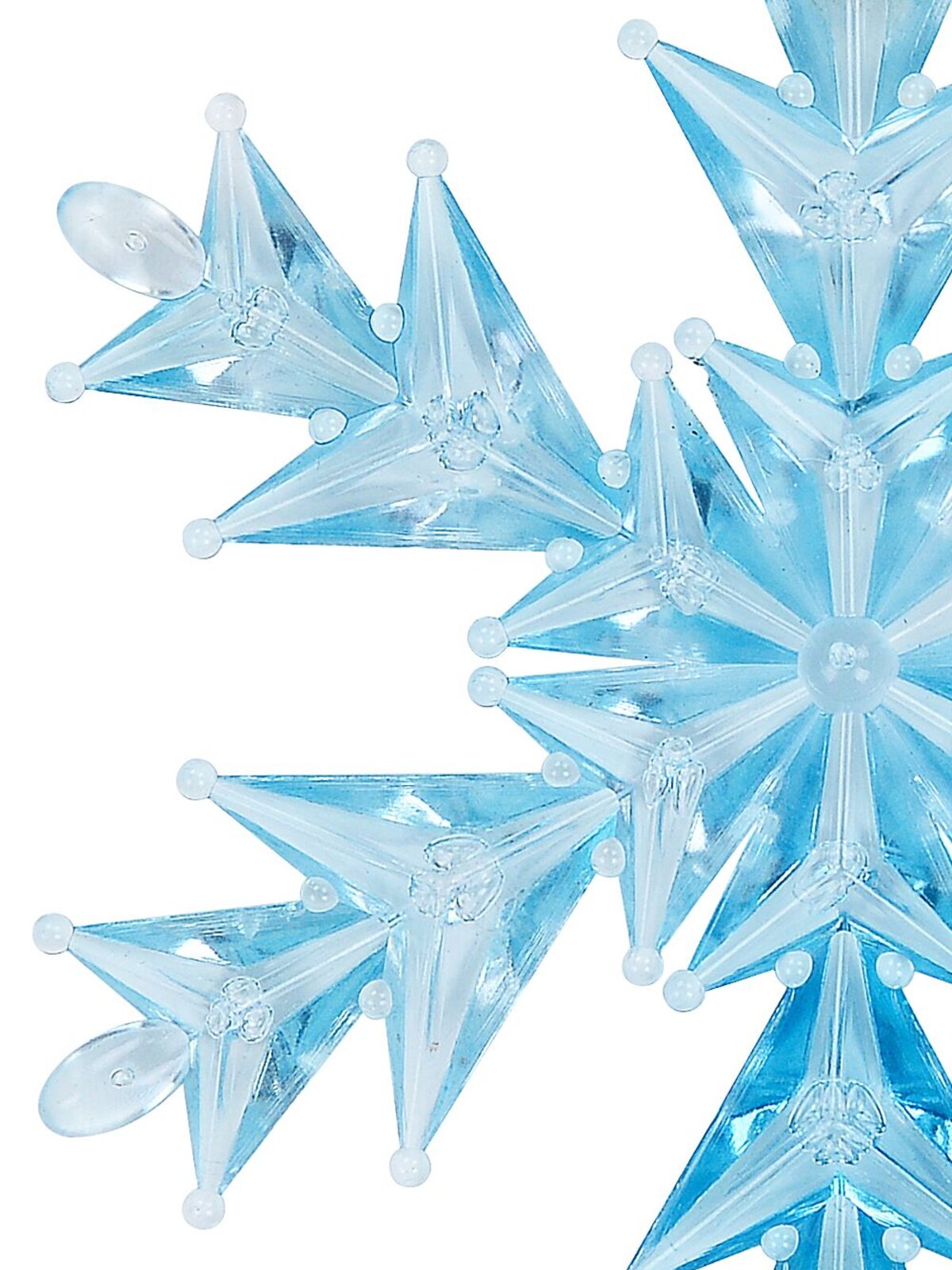 3x Blue Ice Look Refractive Snowflake Whimsical Essential Ornaments | 11cm — image 4