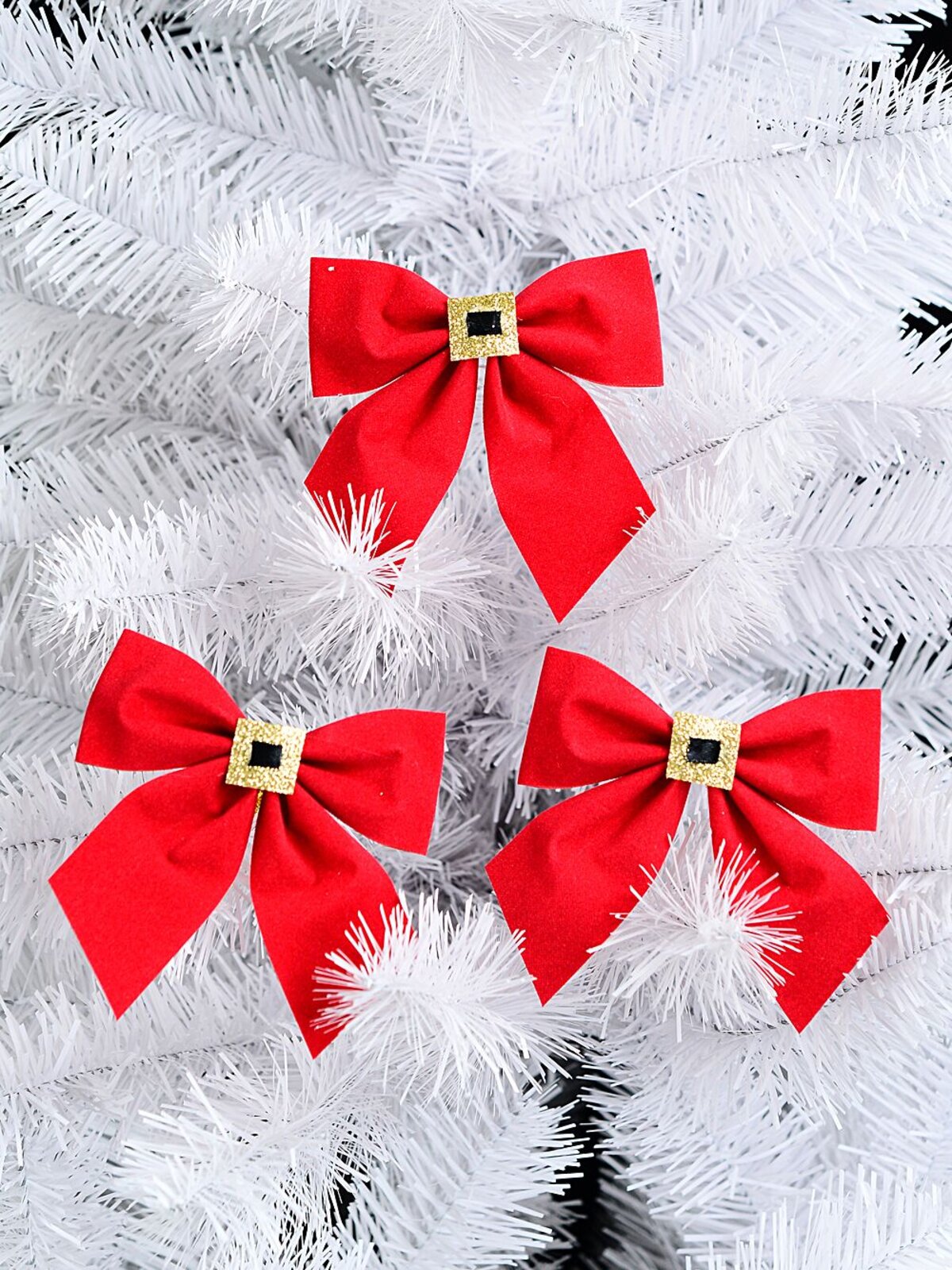 3x Red Felt Gold Buckle Whimsical Signature Bow | 13cm — image 2