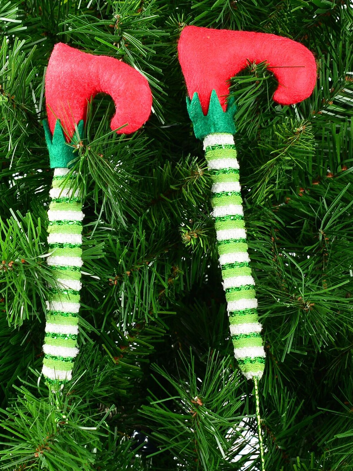 Elf Feet In Your Tree With Long Socks Pair Christmas Stem Picks | 40cm — image 2